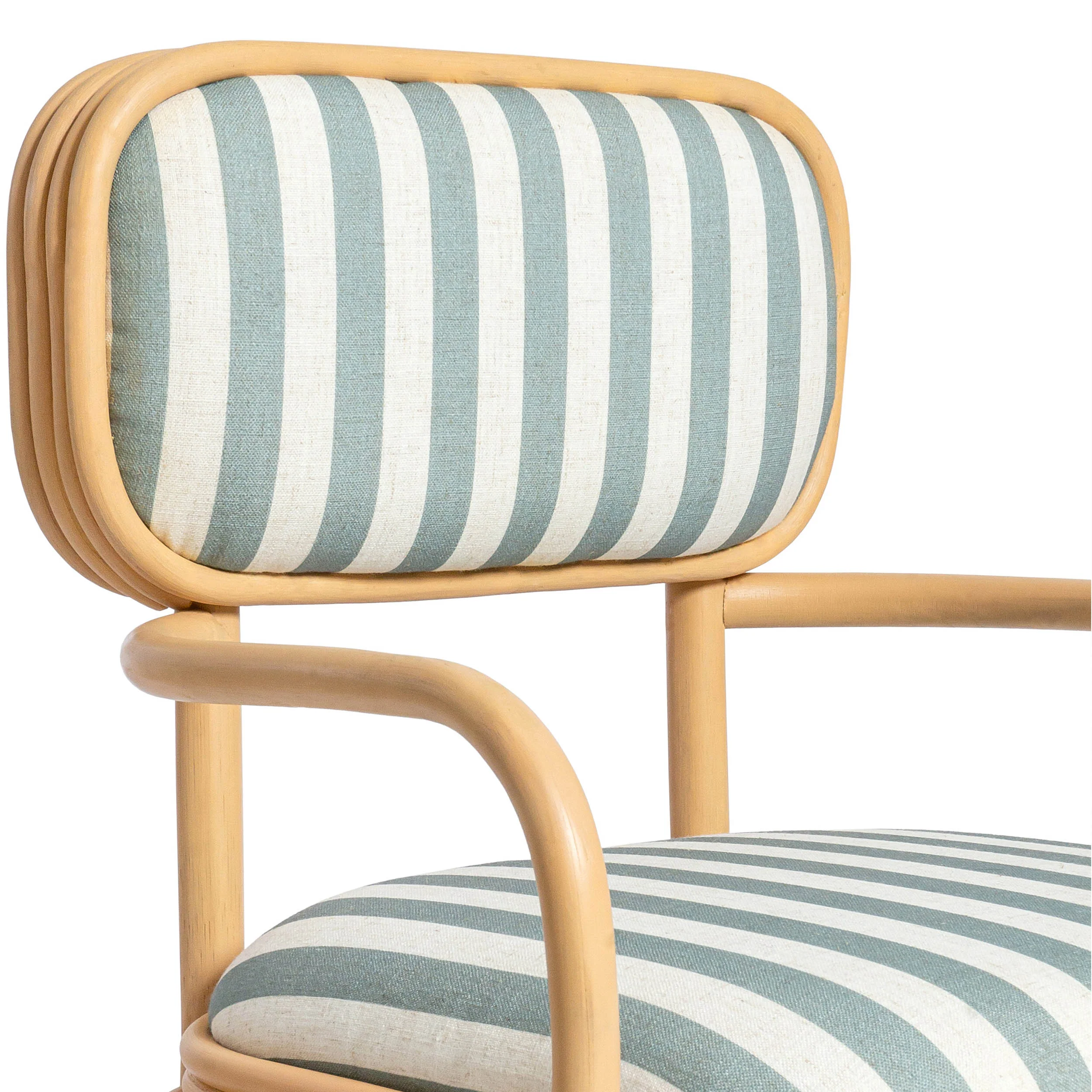 Dorine Striped Dining Armchair, Mint Green - Image 5