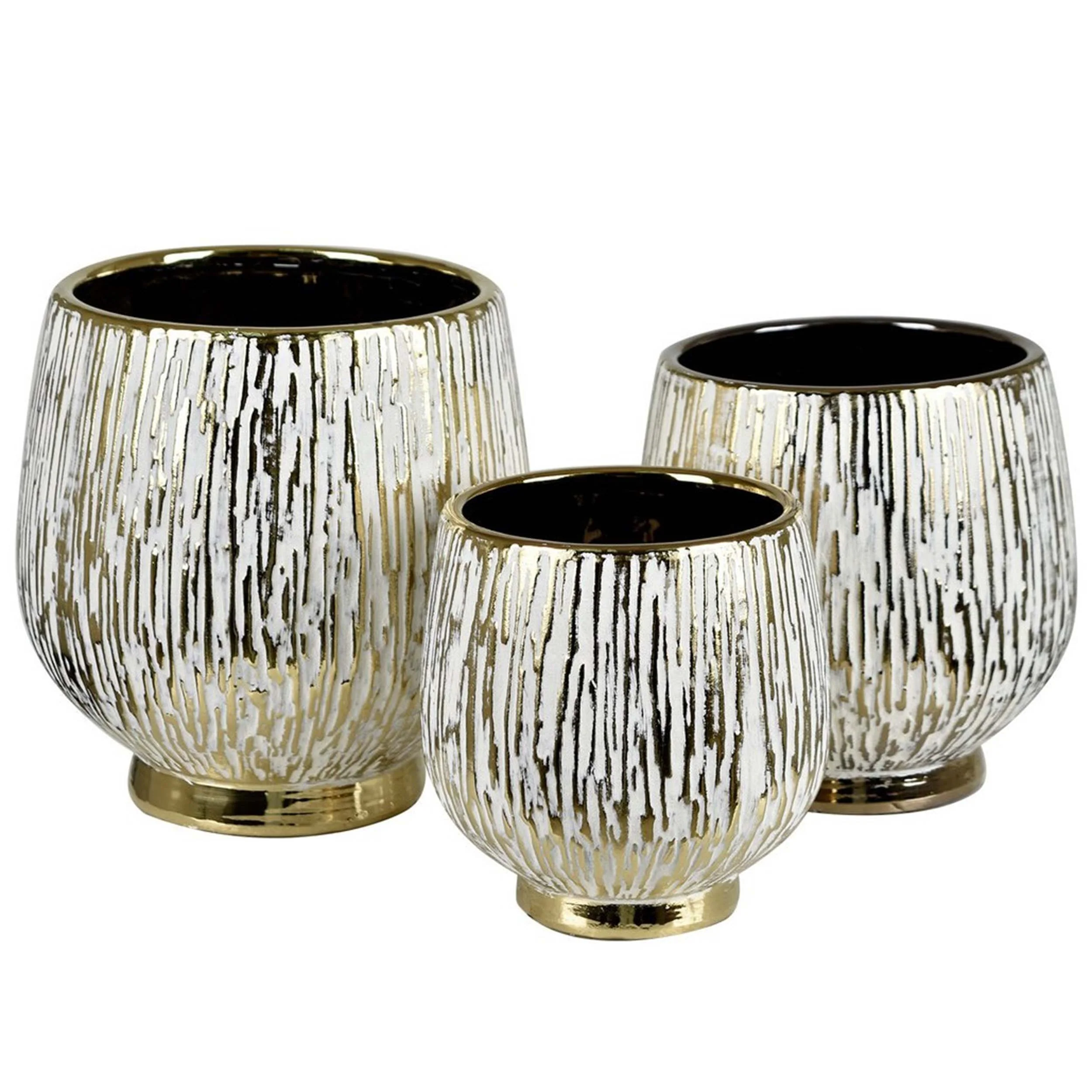 Dozier Vases, Gold, Set of 3