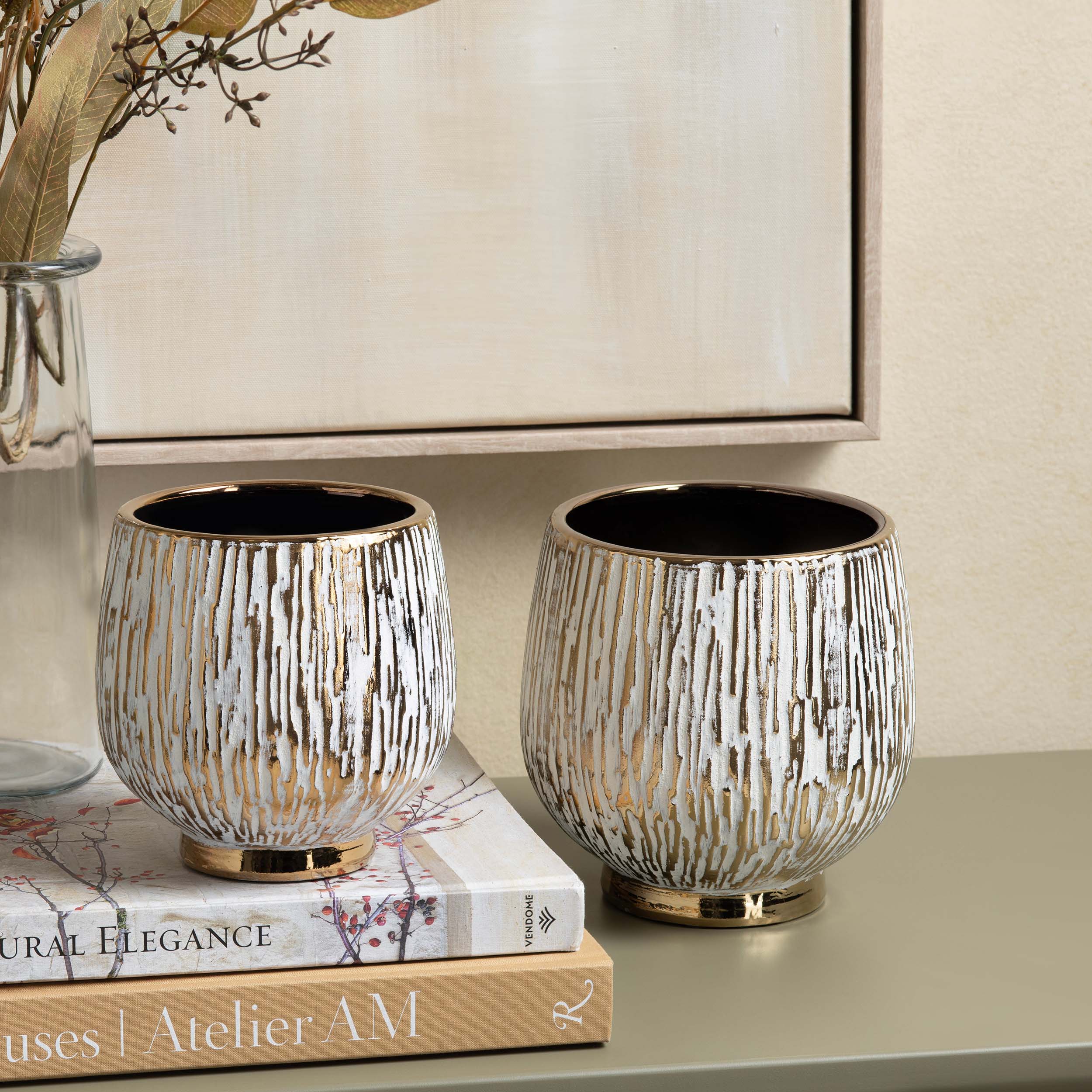 Dozier Vases, Gold, Set of 3 - Image 3