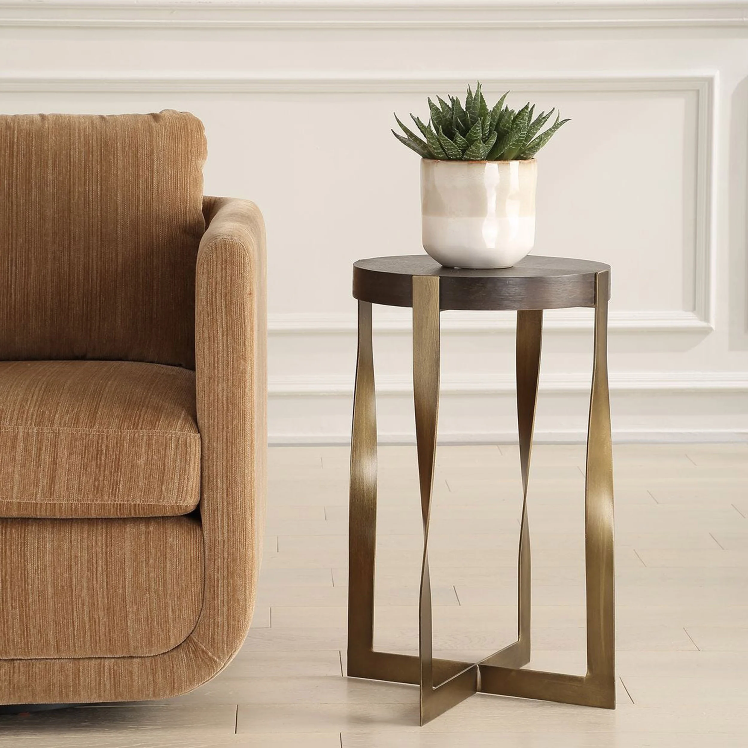 Drew Accent Table, Brass - Image 5
