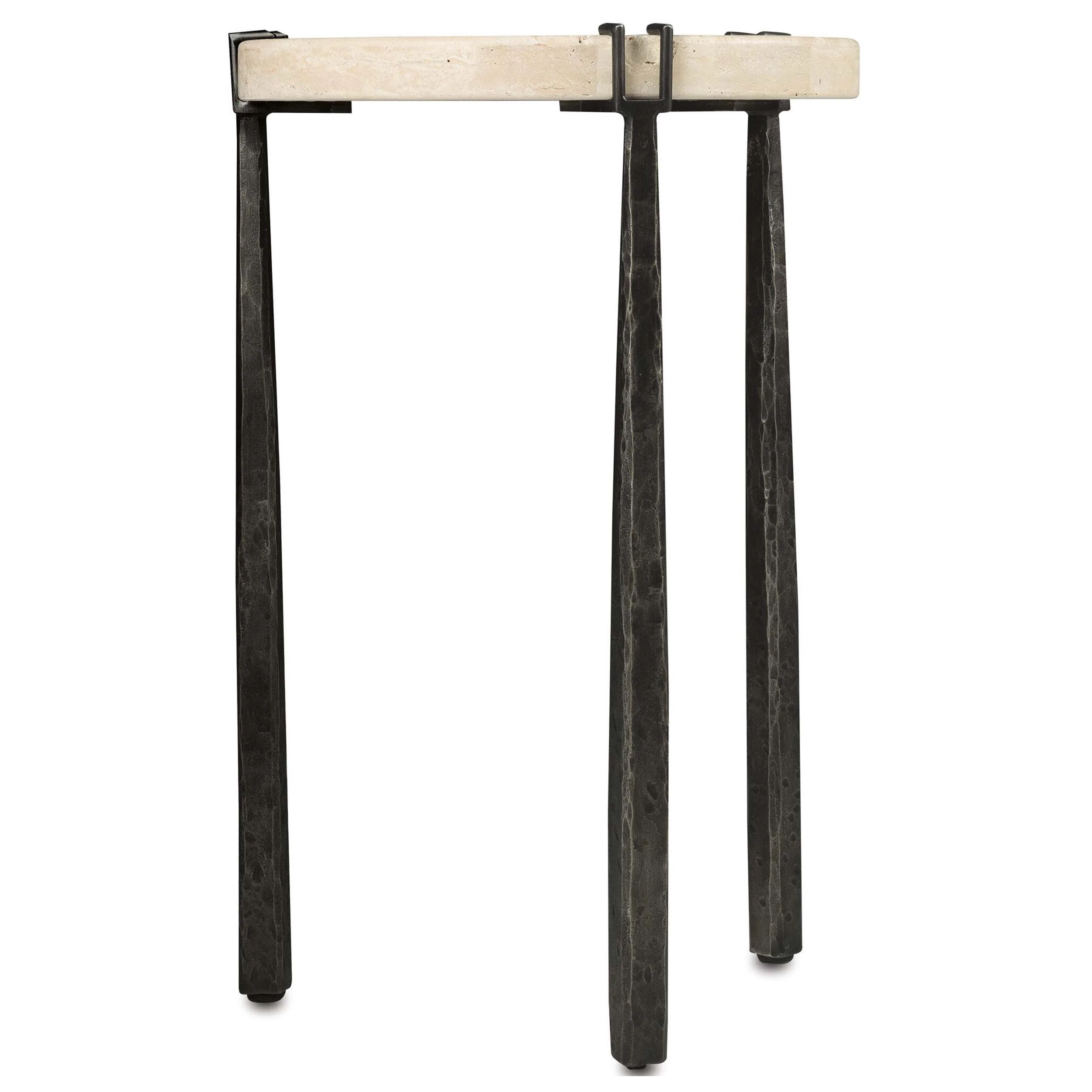 Driftwood Metal Spot Table, Cream