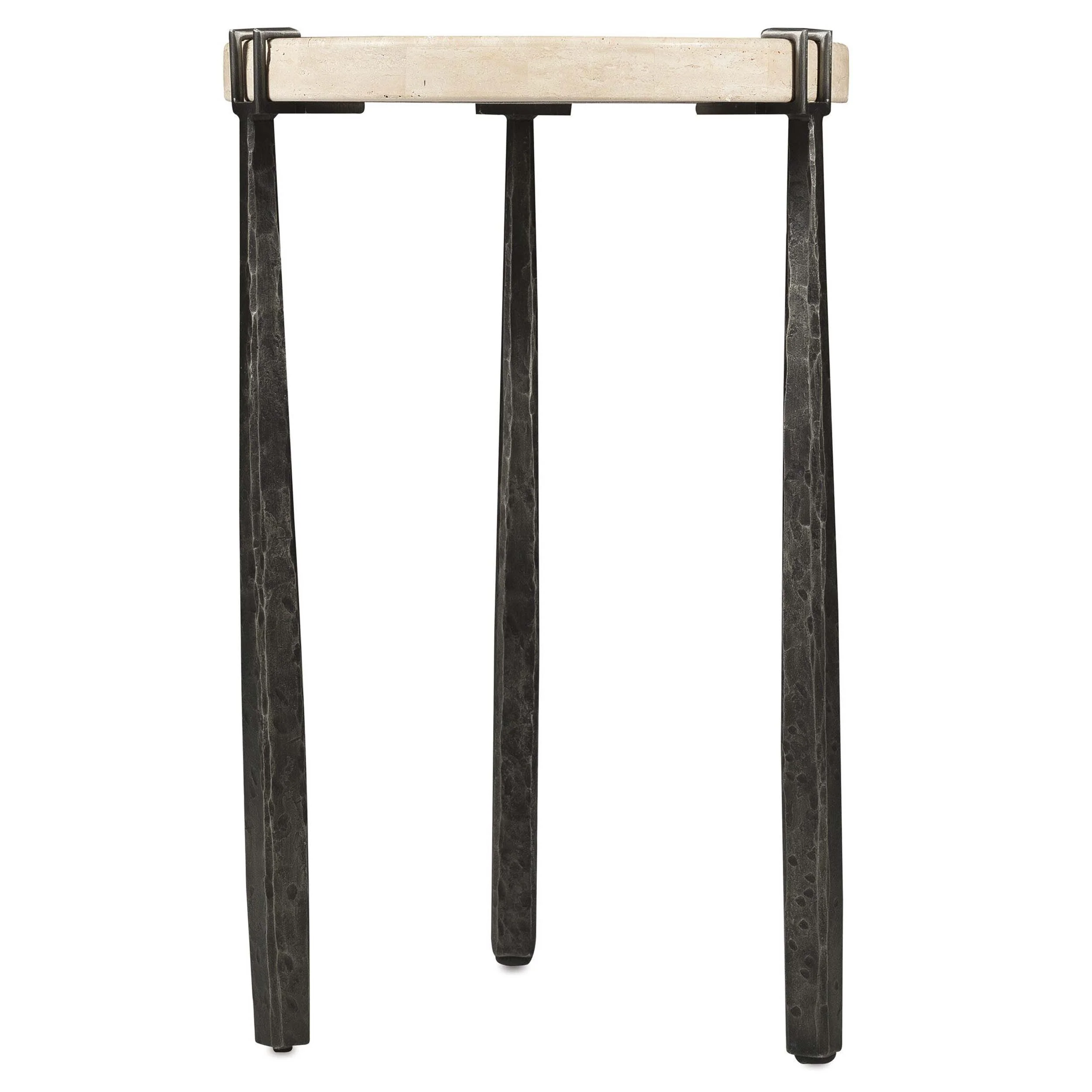 Driftwood Metal Spot Table, Cream - Image 3