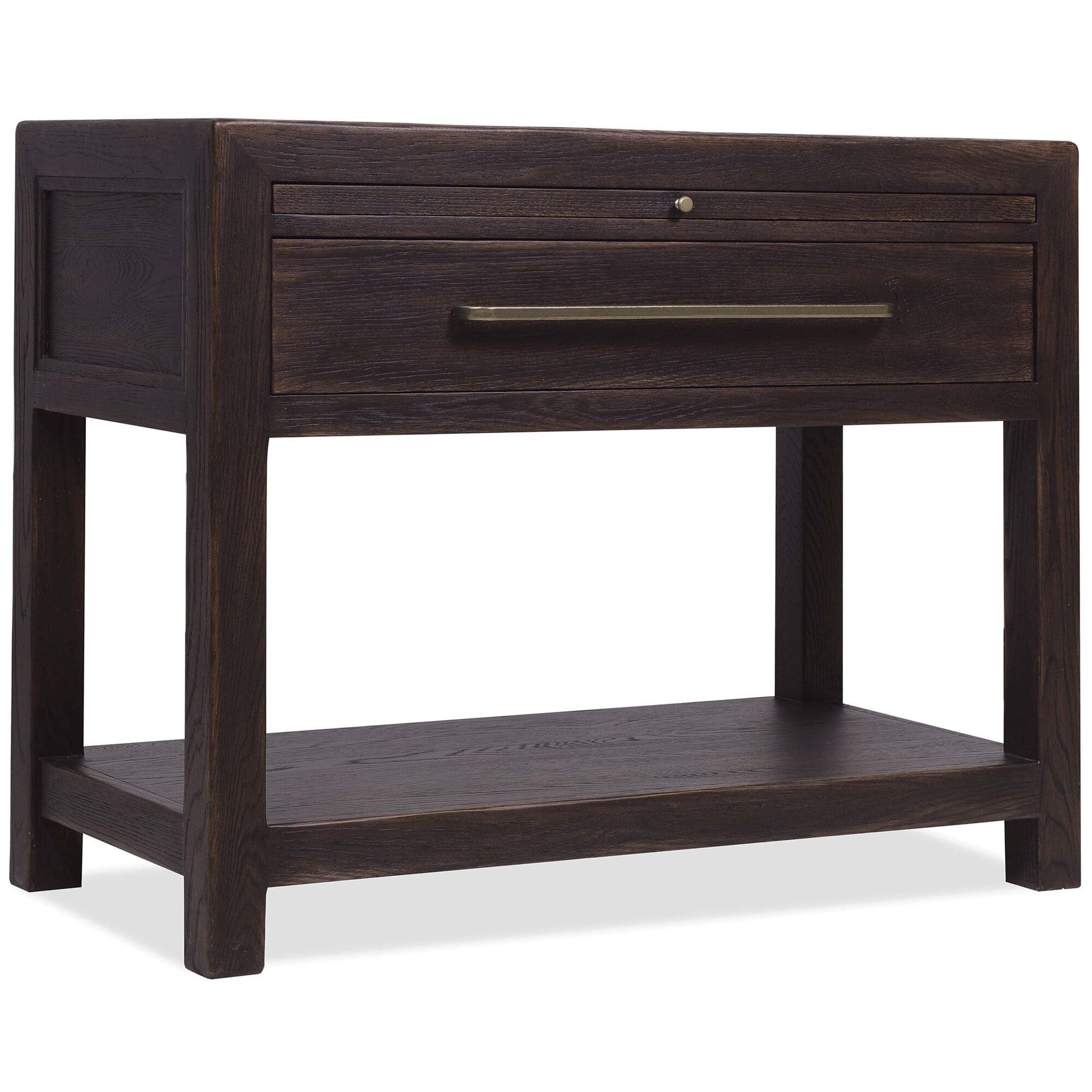 Driftwood One-Drawer Nightstand w/ Stone, Burnt Timber