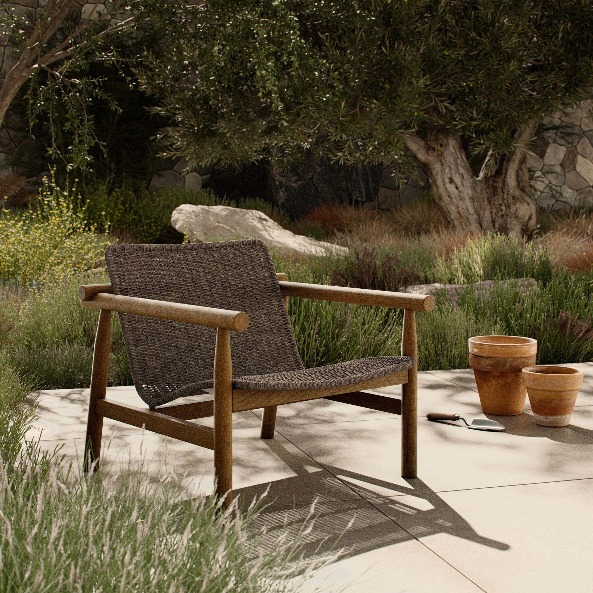Dume Outdoor Chair, Dark Textured by Amber Lewis x Four Hands - Image 5