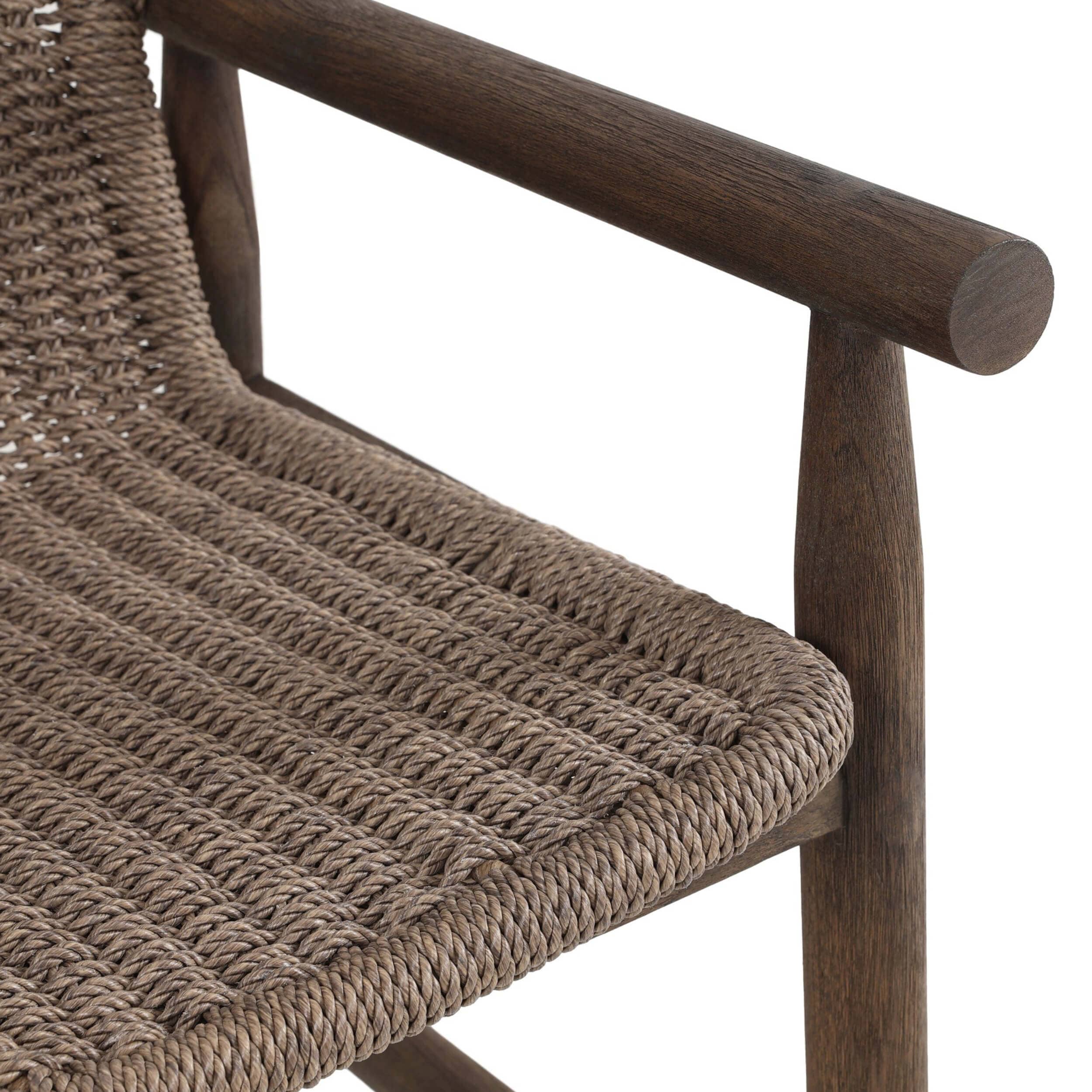 Dume Outdoor Dining Armchair, Dark Textured by Amber Lewis x Four Hands - Image 4