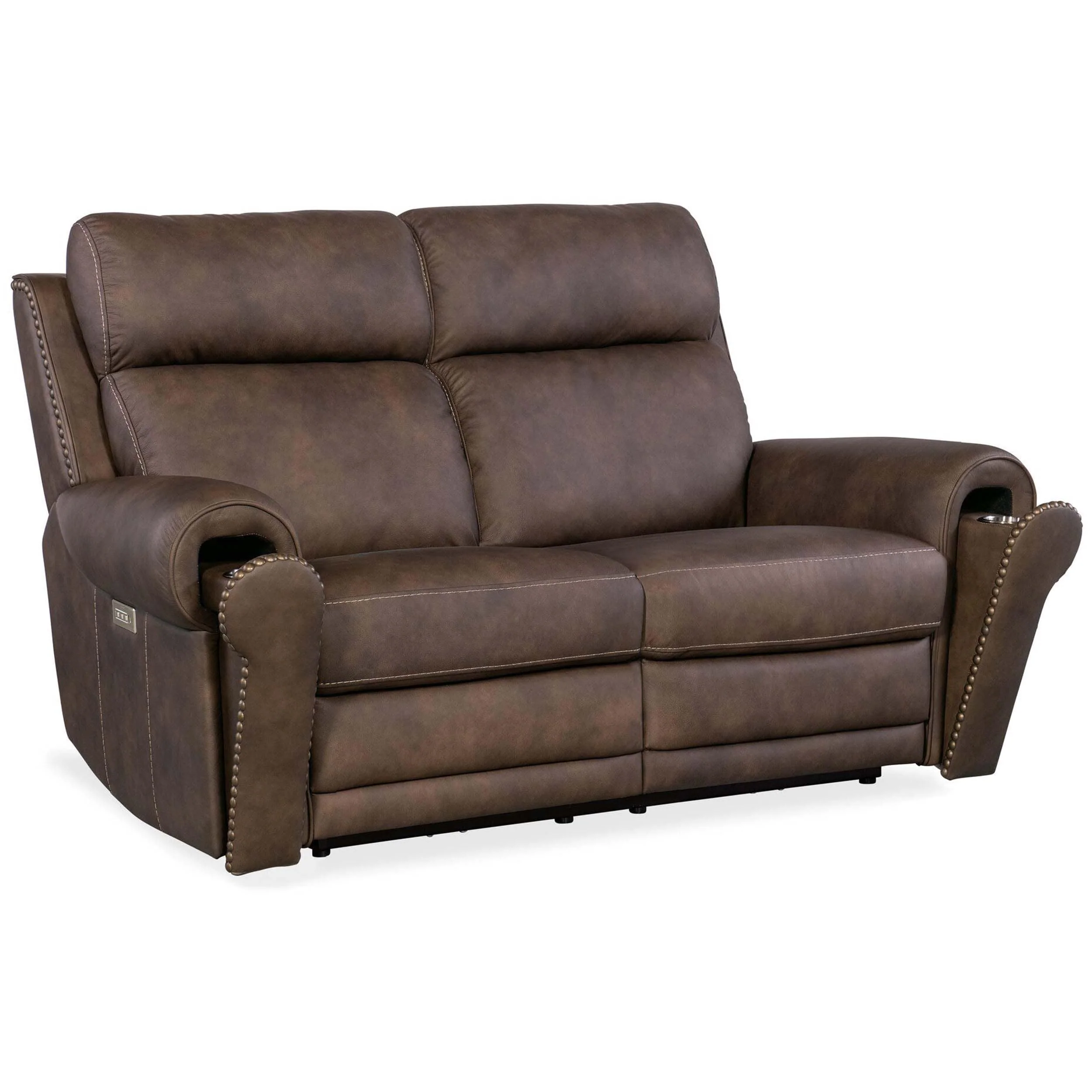 Duncan Leather Power Loveseat, Kalahari Bark - Image 5