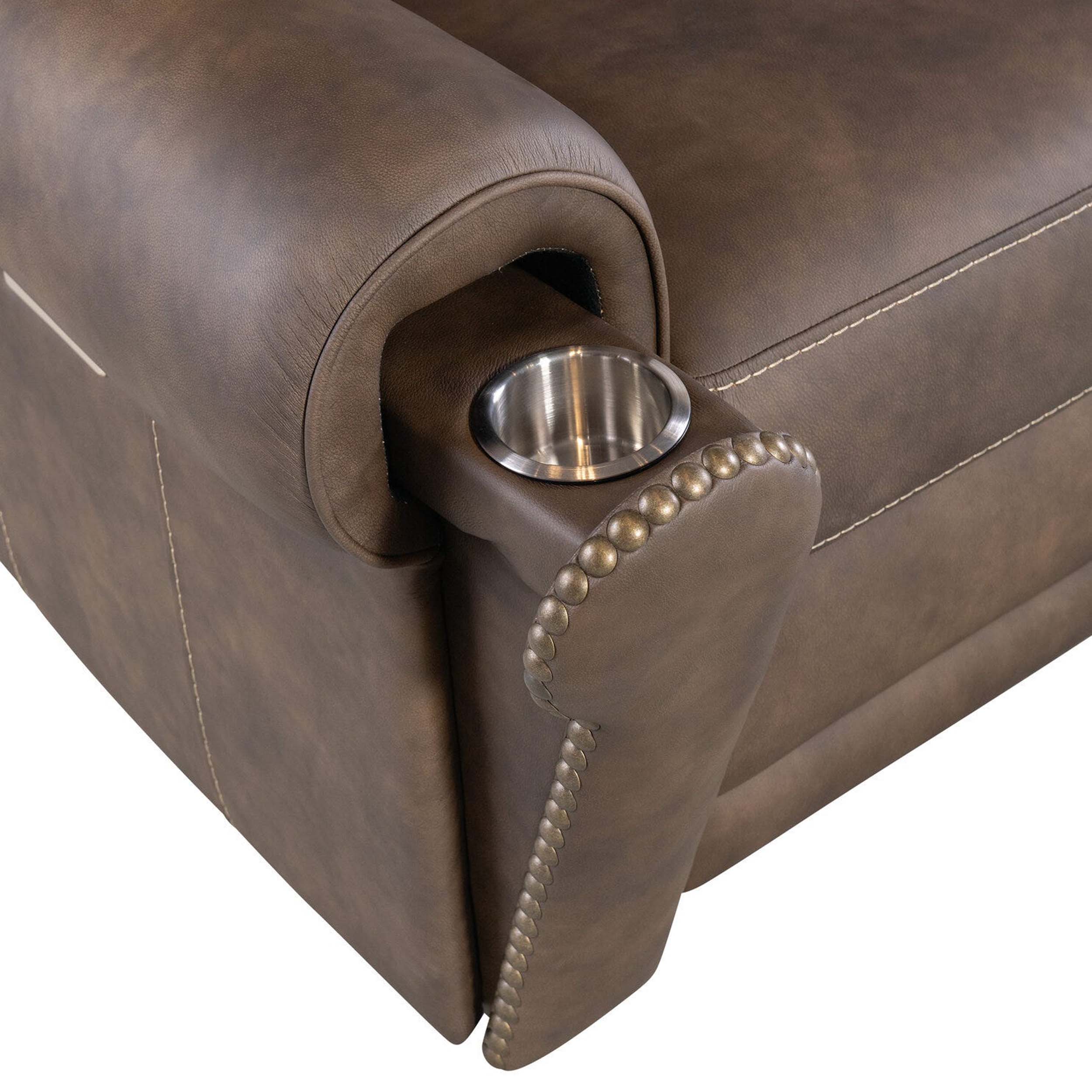 Duncan Leather Power Loveseat, Kalahari Bark - Image 7