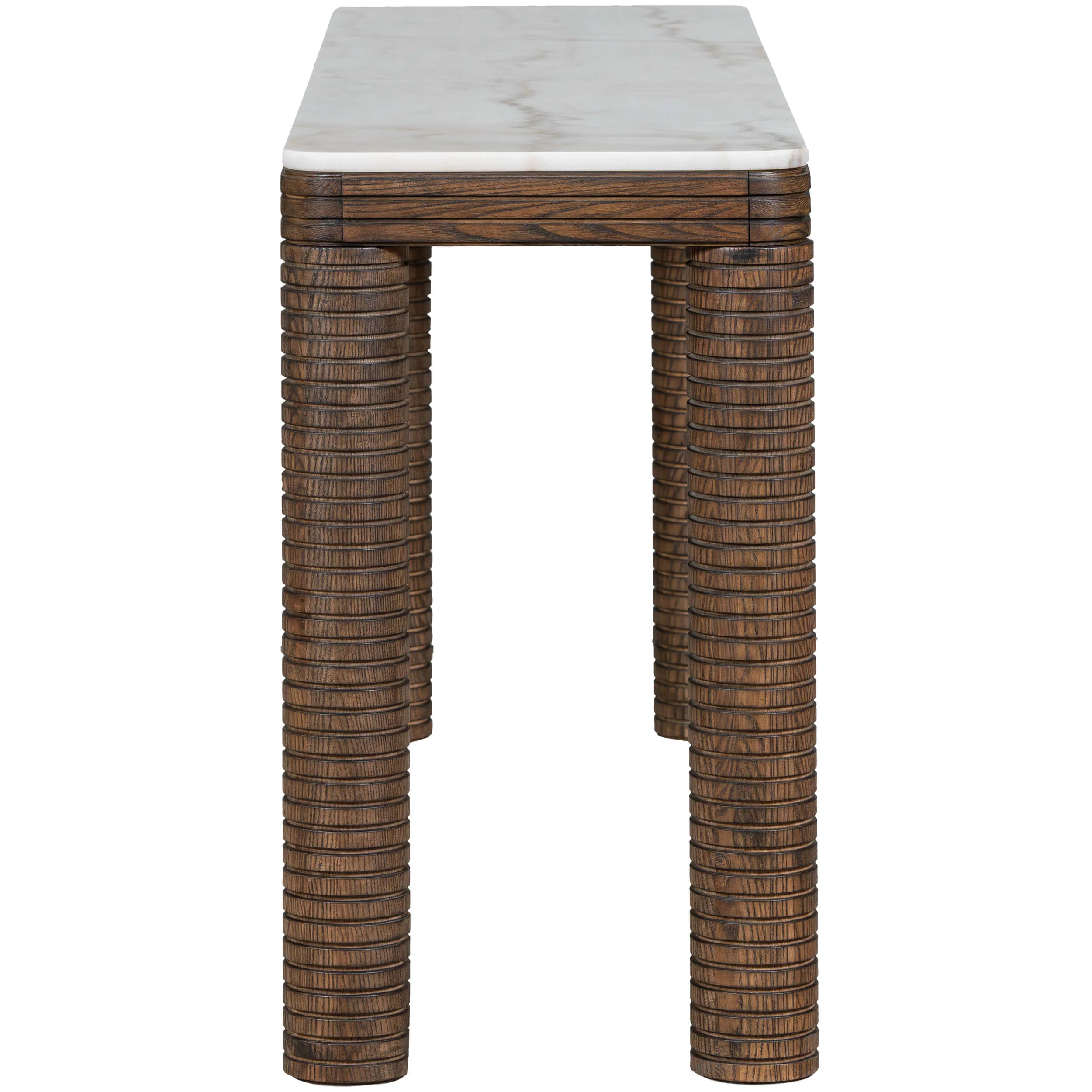 Durham Console Table, White Marble - Image 3