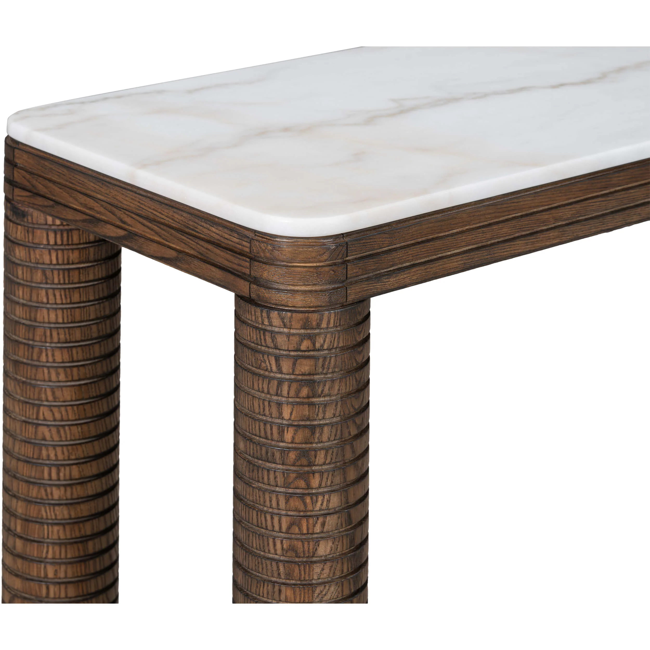 Durham Console Table, White Marble - Image 4