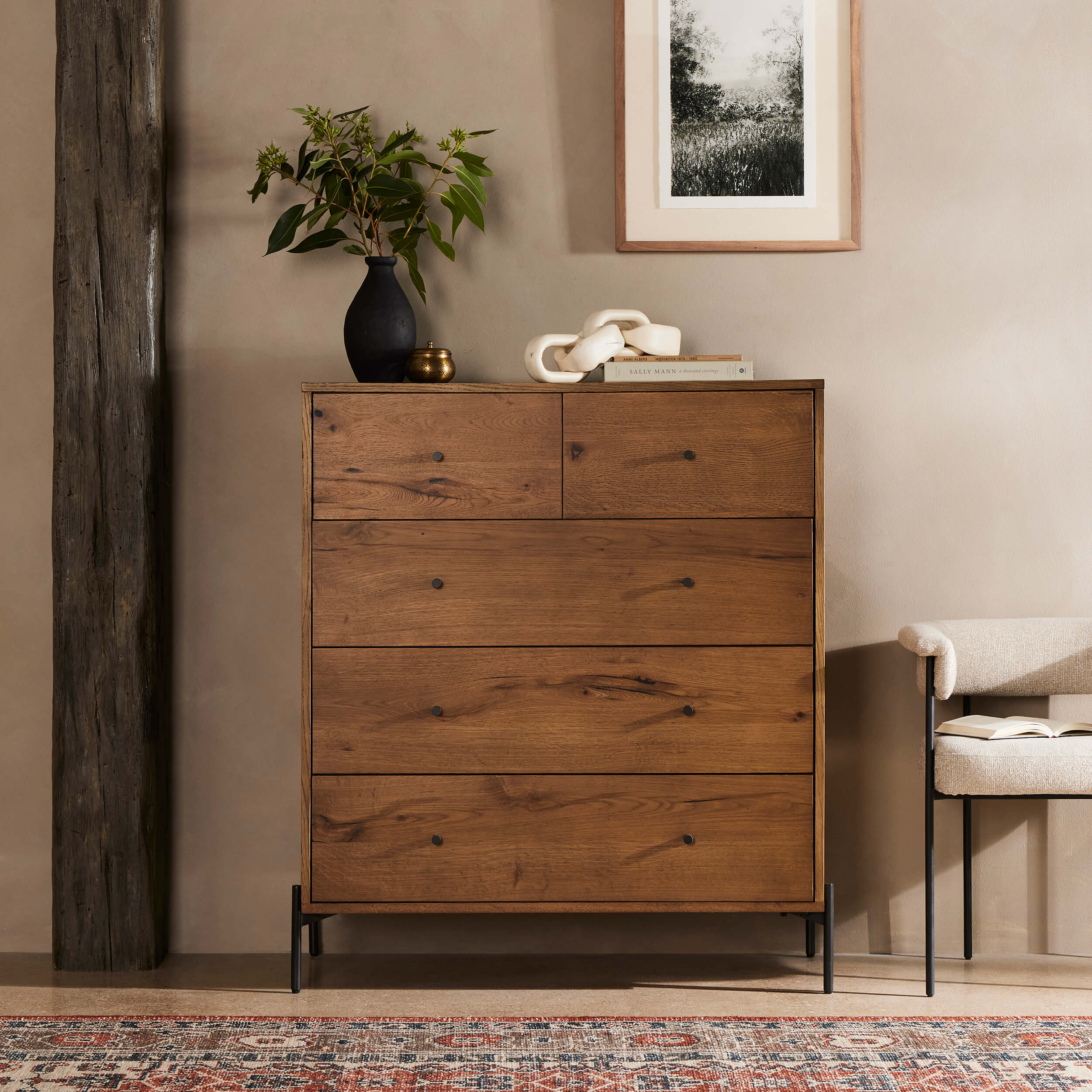 Eaton 5 Drawer Dresser, Amber Oak by Four Hands - Image 7