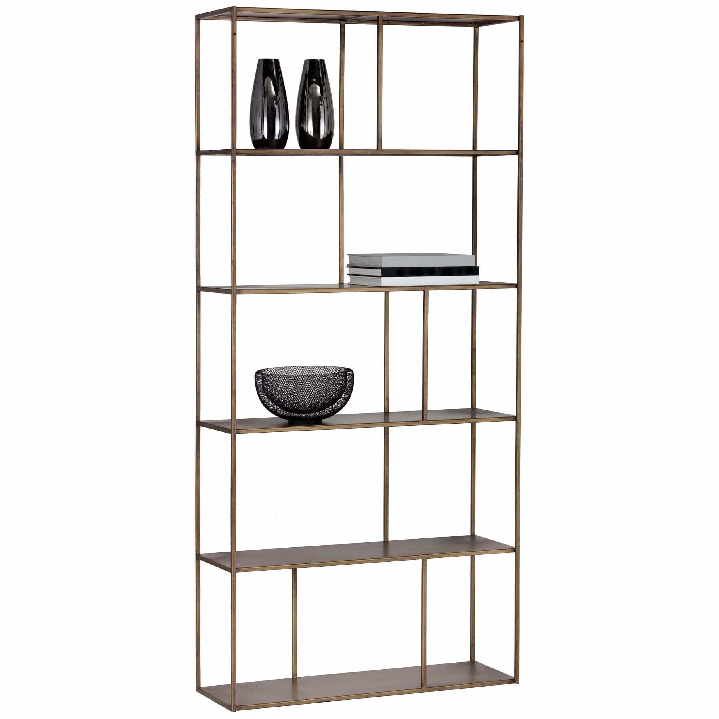 Eiffel Large Bookcase, Antique Brass - Image 3