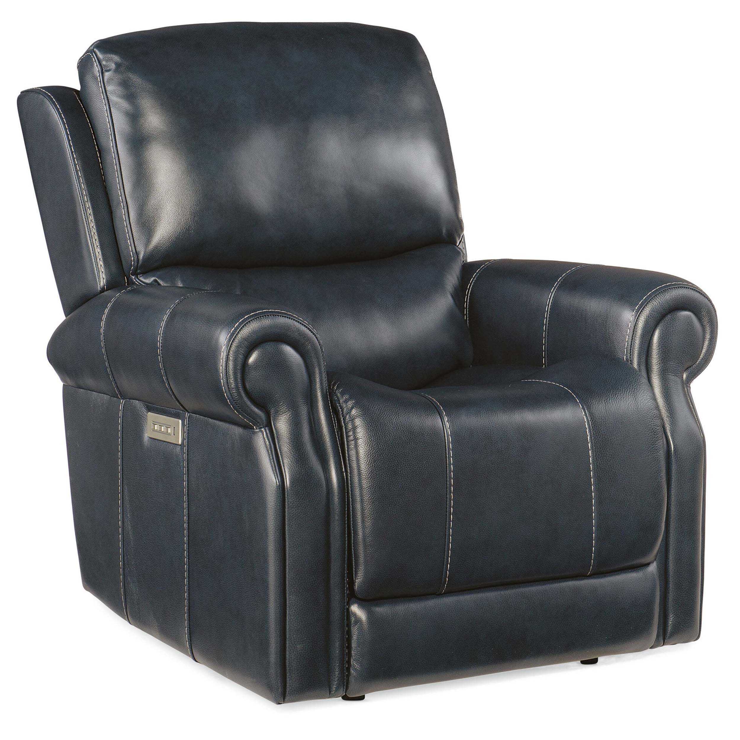 Eisley Leather Power Recliner, Sorrento Night Seas