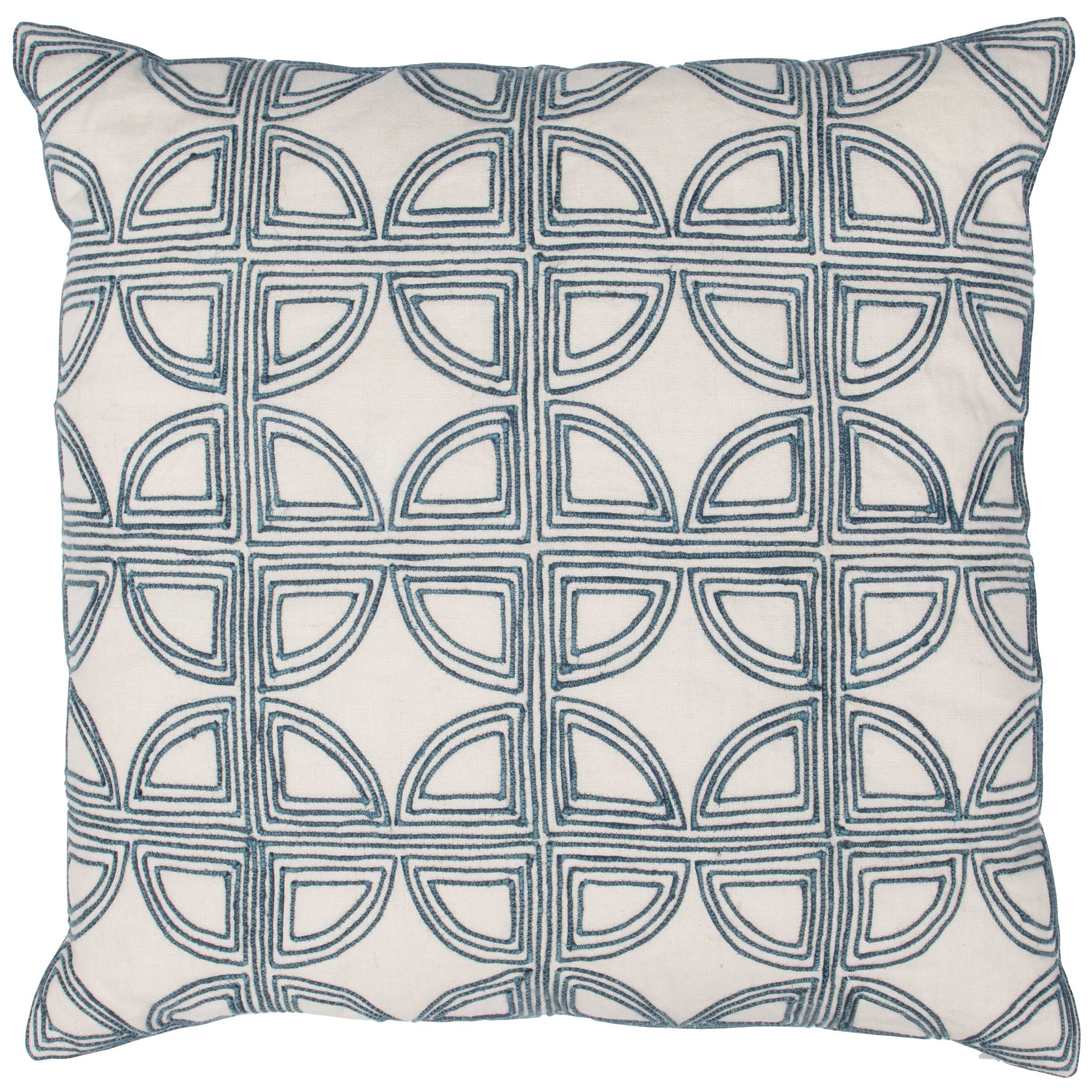 Elea Pillow, Ivory/Navy
