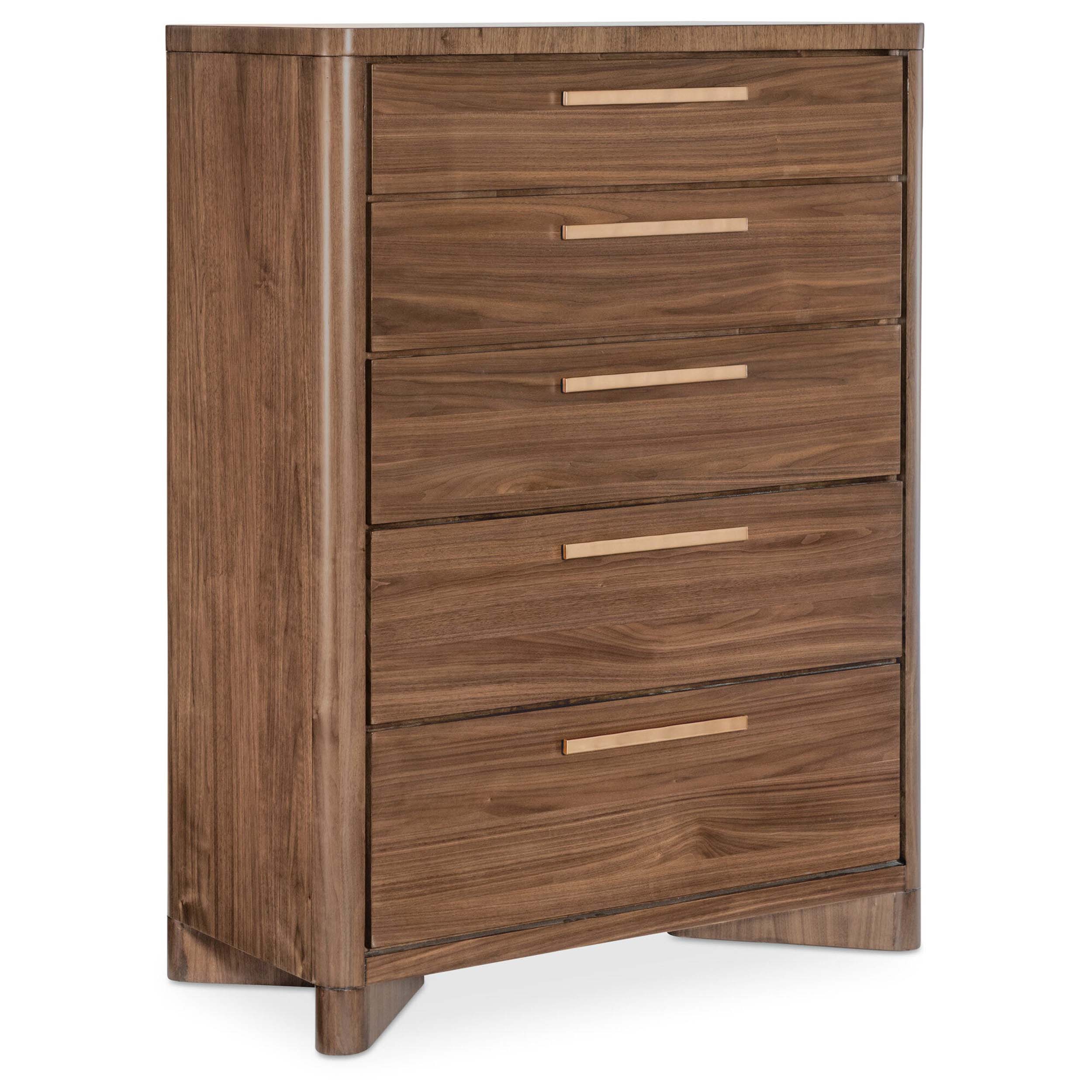 Eleana Five Drawer Chest, Light Caramel