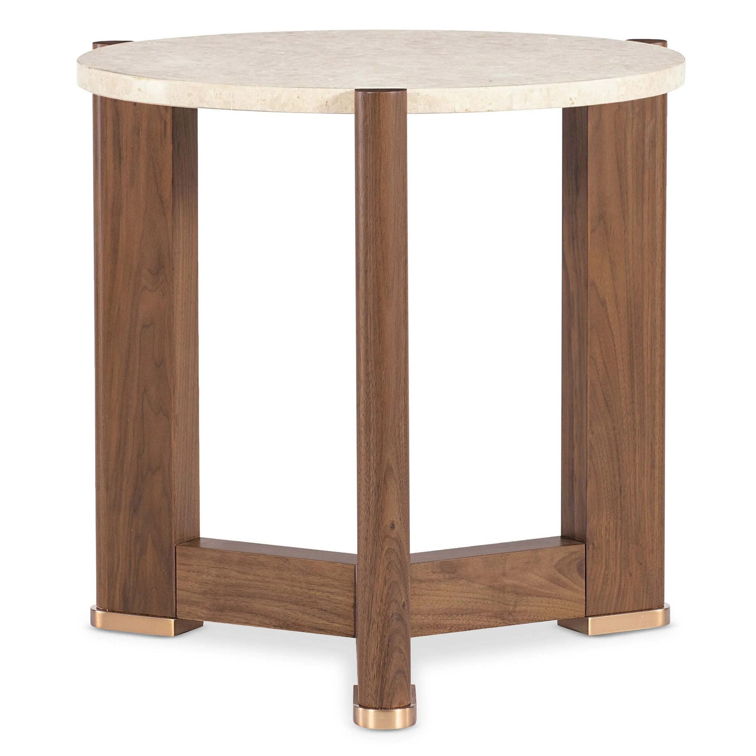 Eleana Round End Table, Walnut