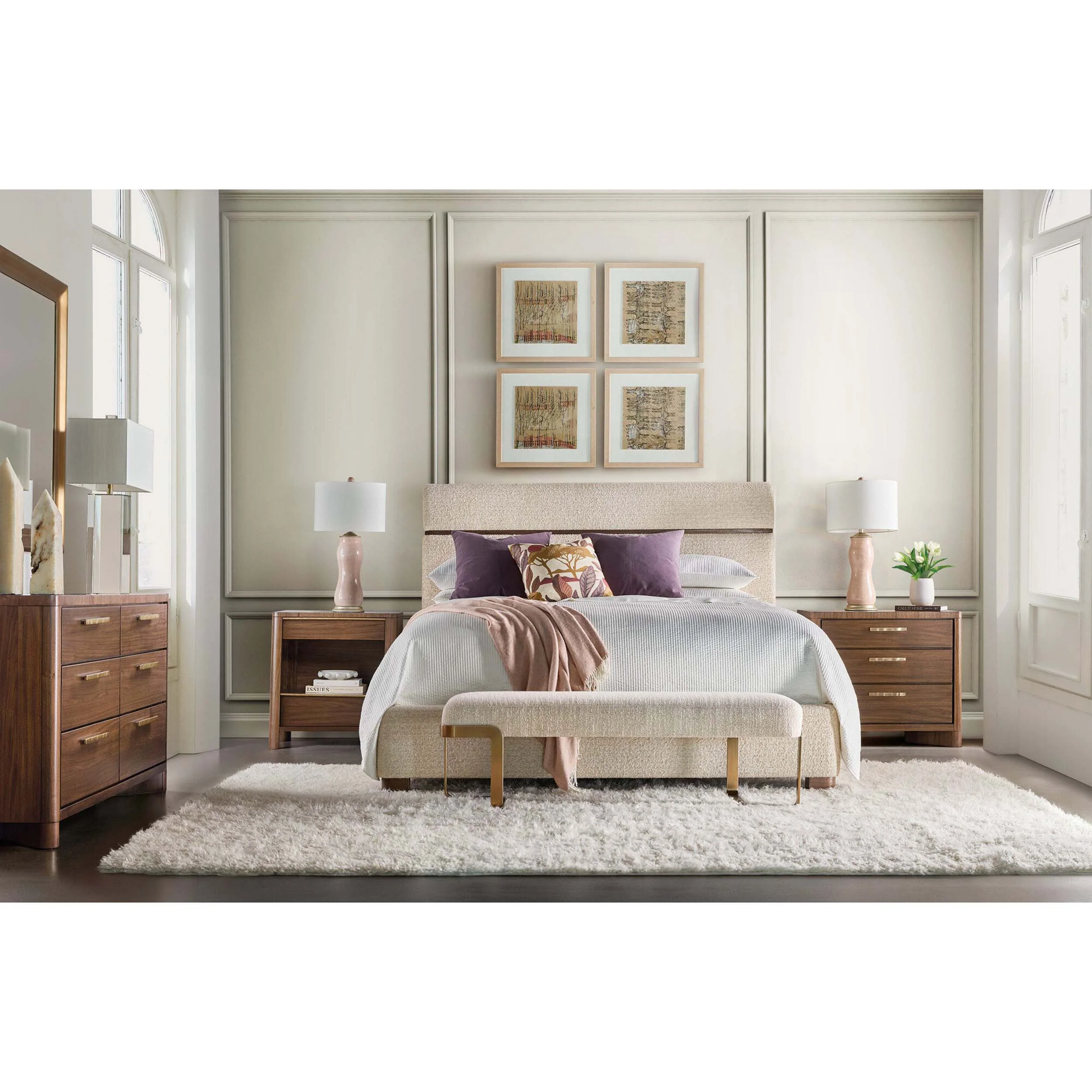 Eleana Upholstered Panel Bed, Hanalei Oat - Image 4