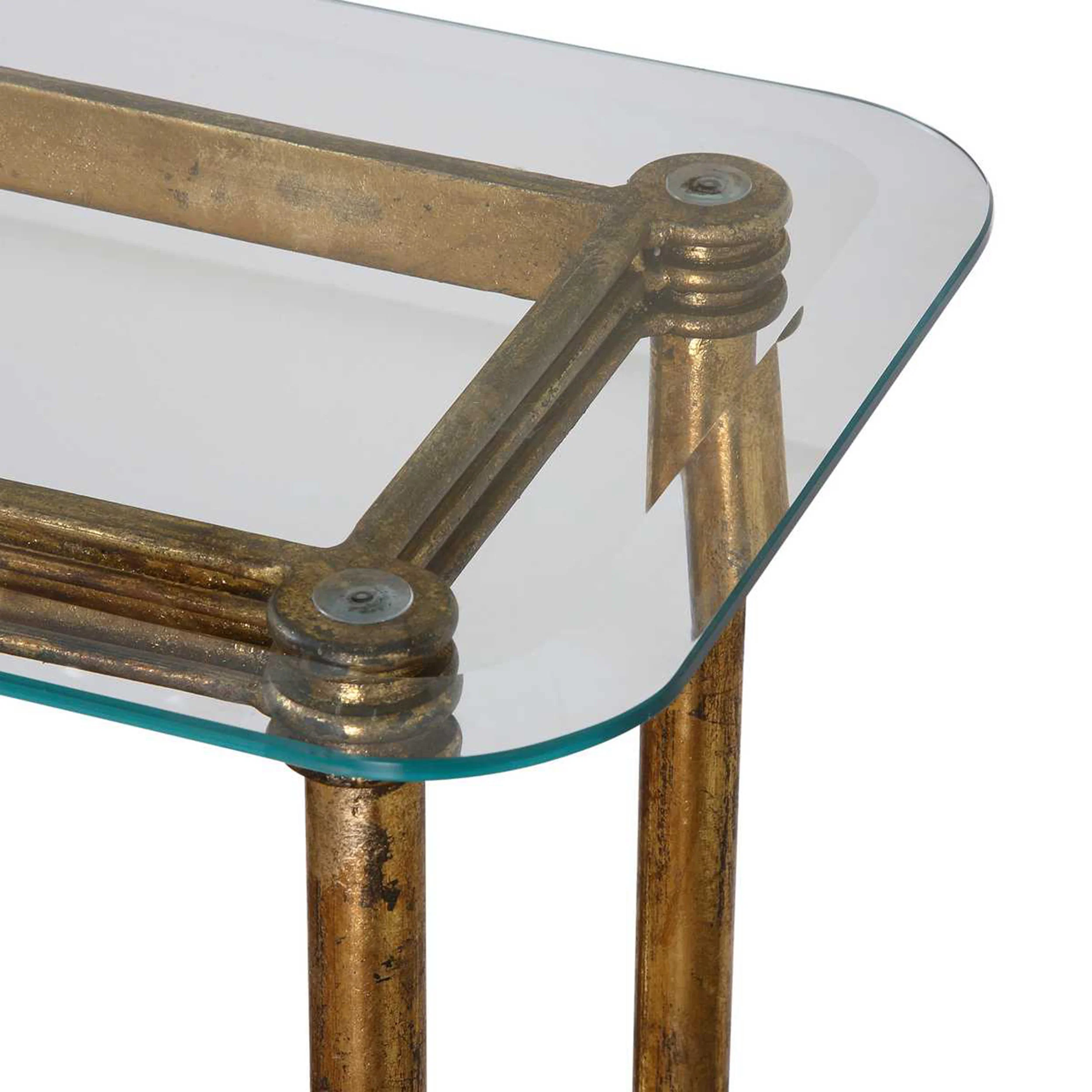 Elenio Console Table, Gold Leaf - Image 3