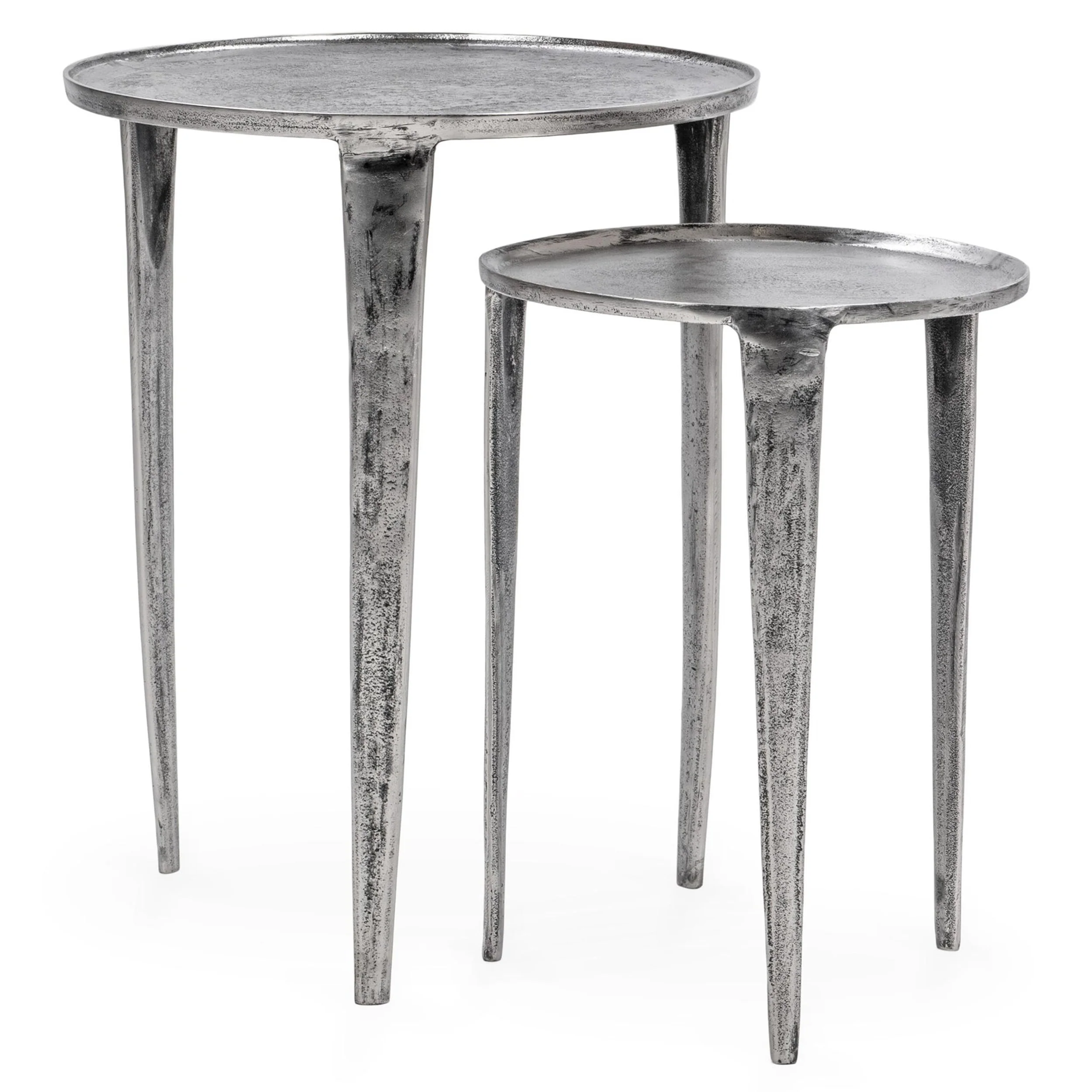 Elinor Nesting Accent Tables, Nickel, Set of 2