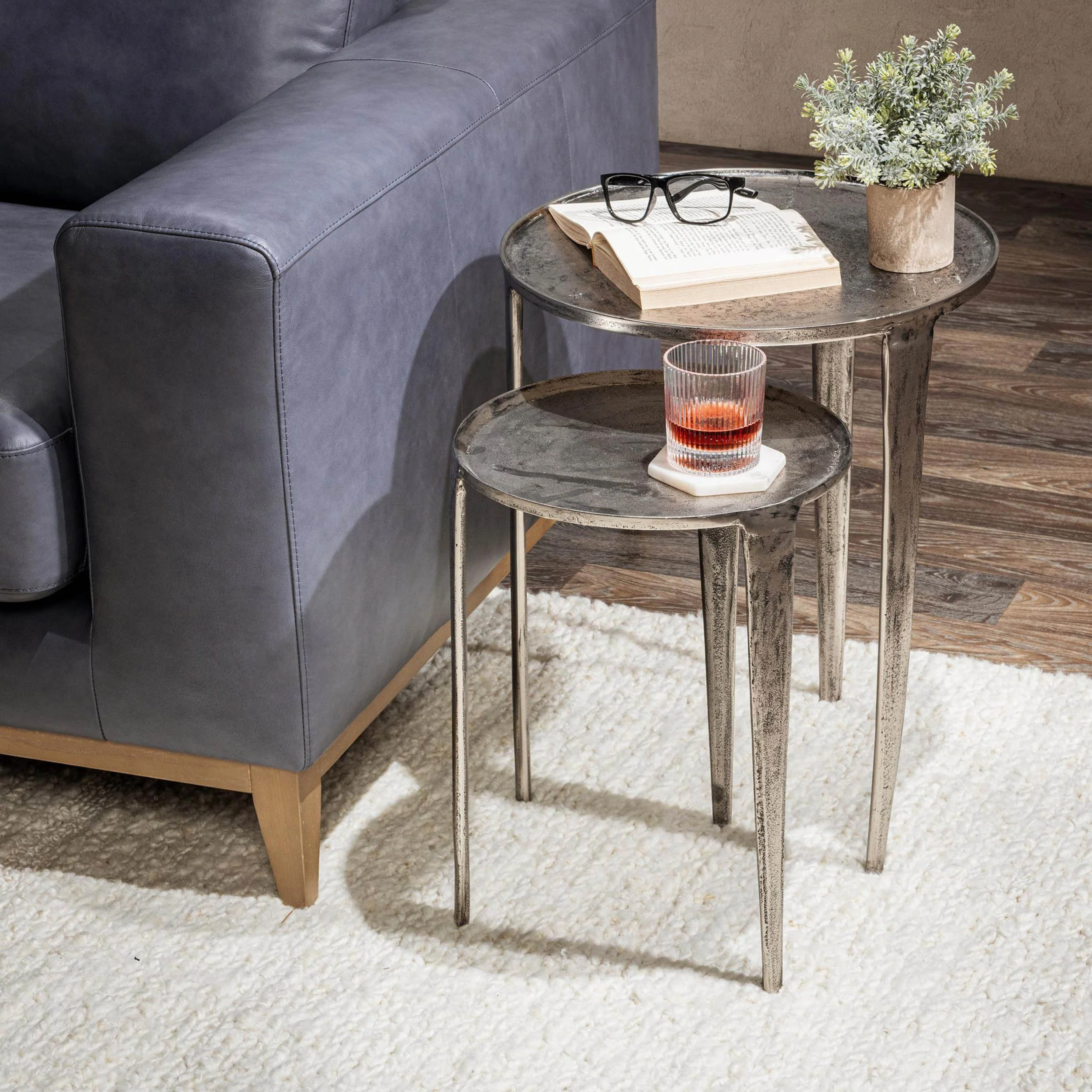 Elinor Nesting Accent Tables, Nickel, Set of 2 - Image 6