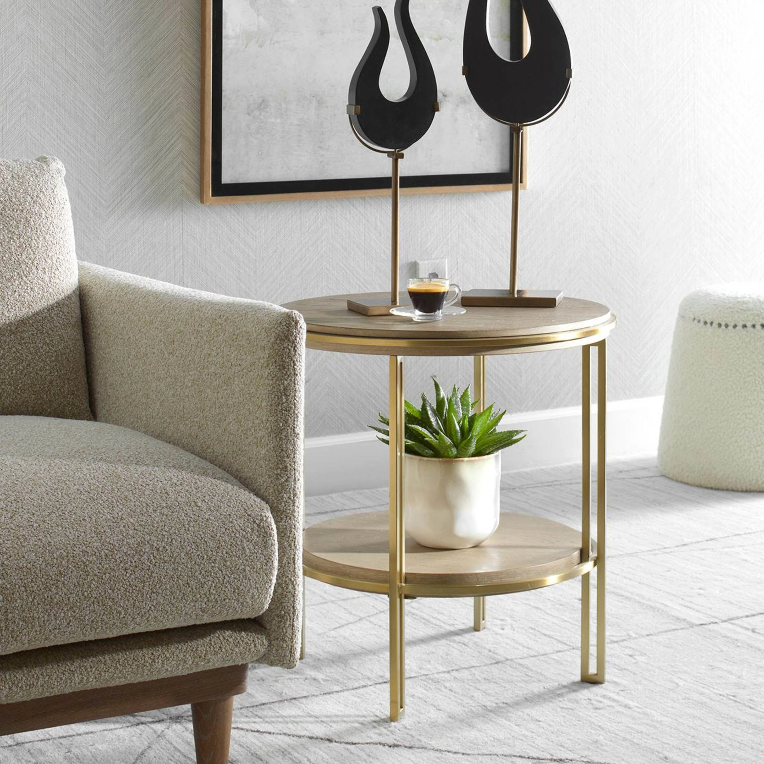Elise Side Table, Brushed Brass - Image 4