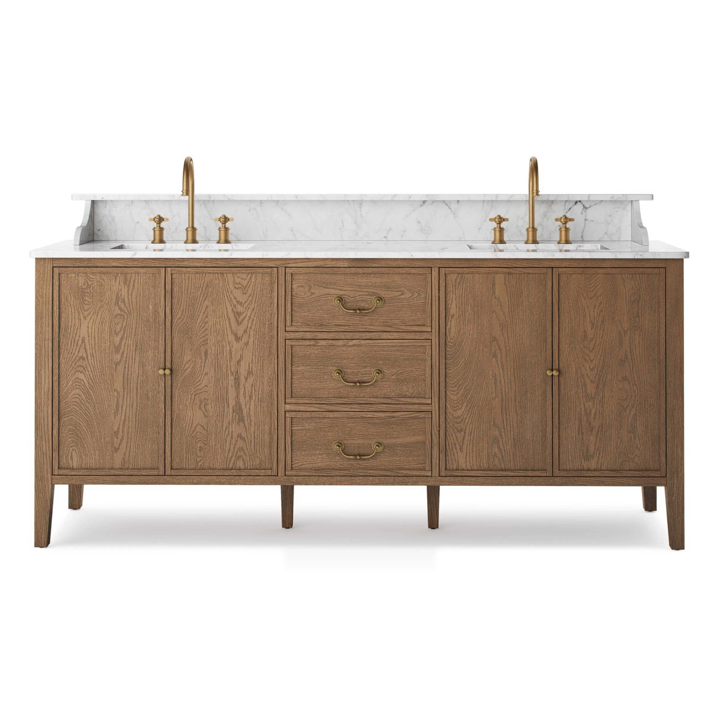 Elliston Double Vanity, Satin Worn Oak by Four Hands - Image 2