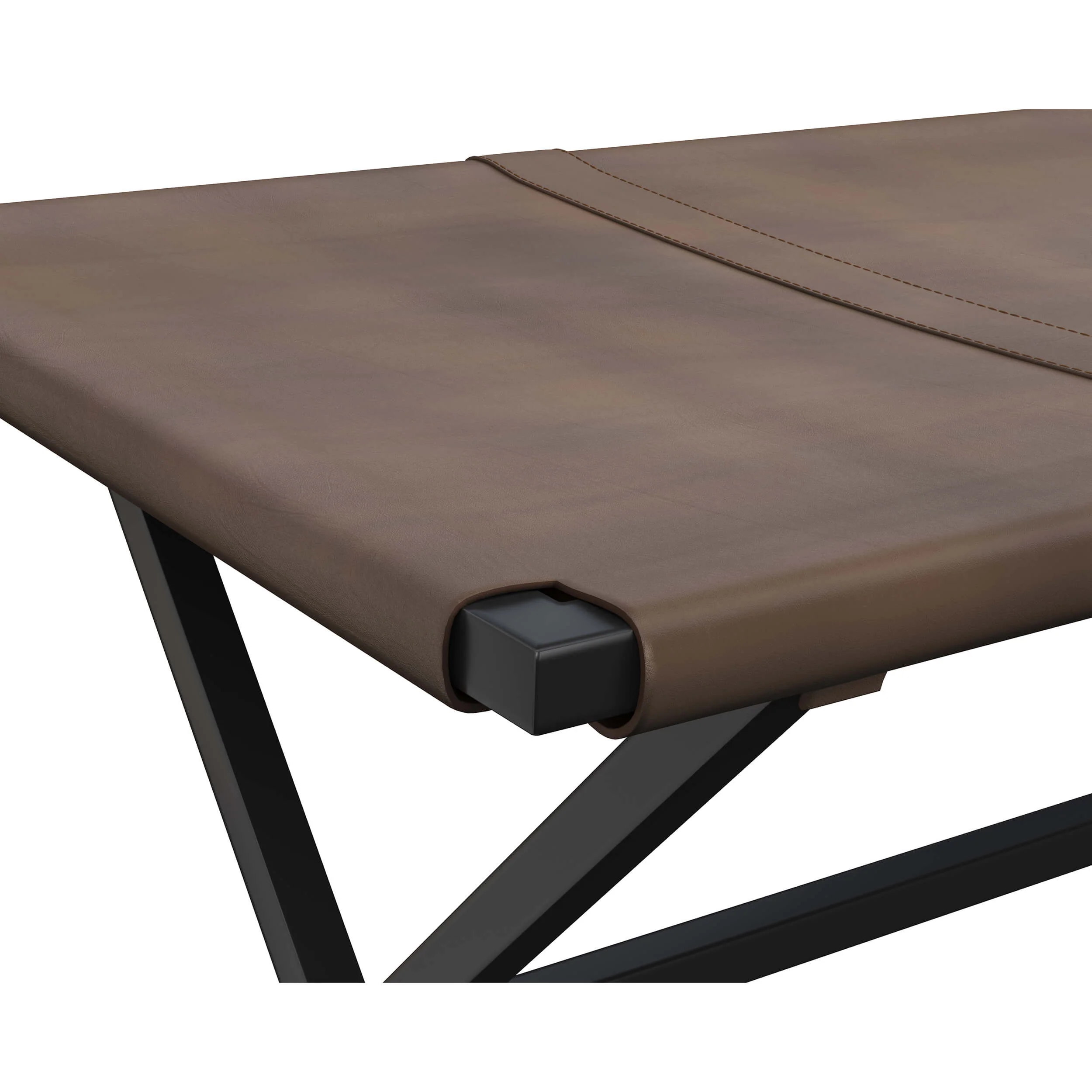 Elon Leather Bench, Vintage Cognac - Image 4