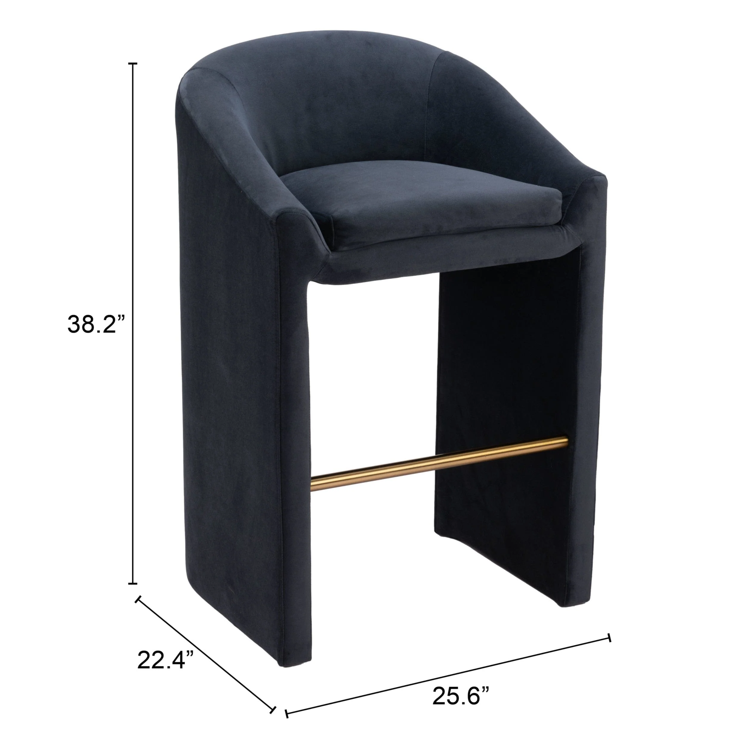 Emas Bar Stool, Midnight Gray - Image 8