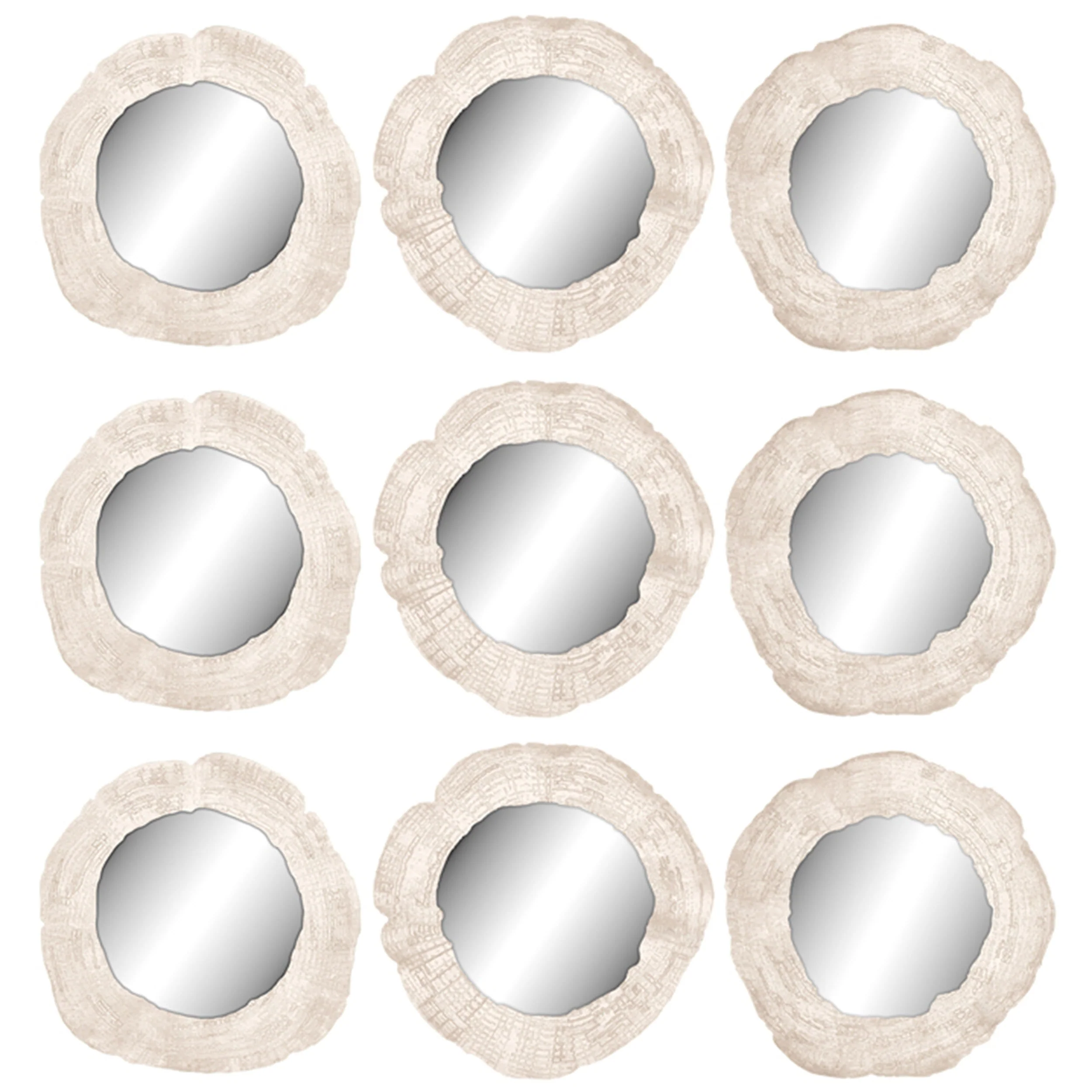 Embers of Growth VIII, White Wash, Set of 9