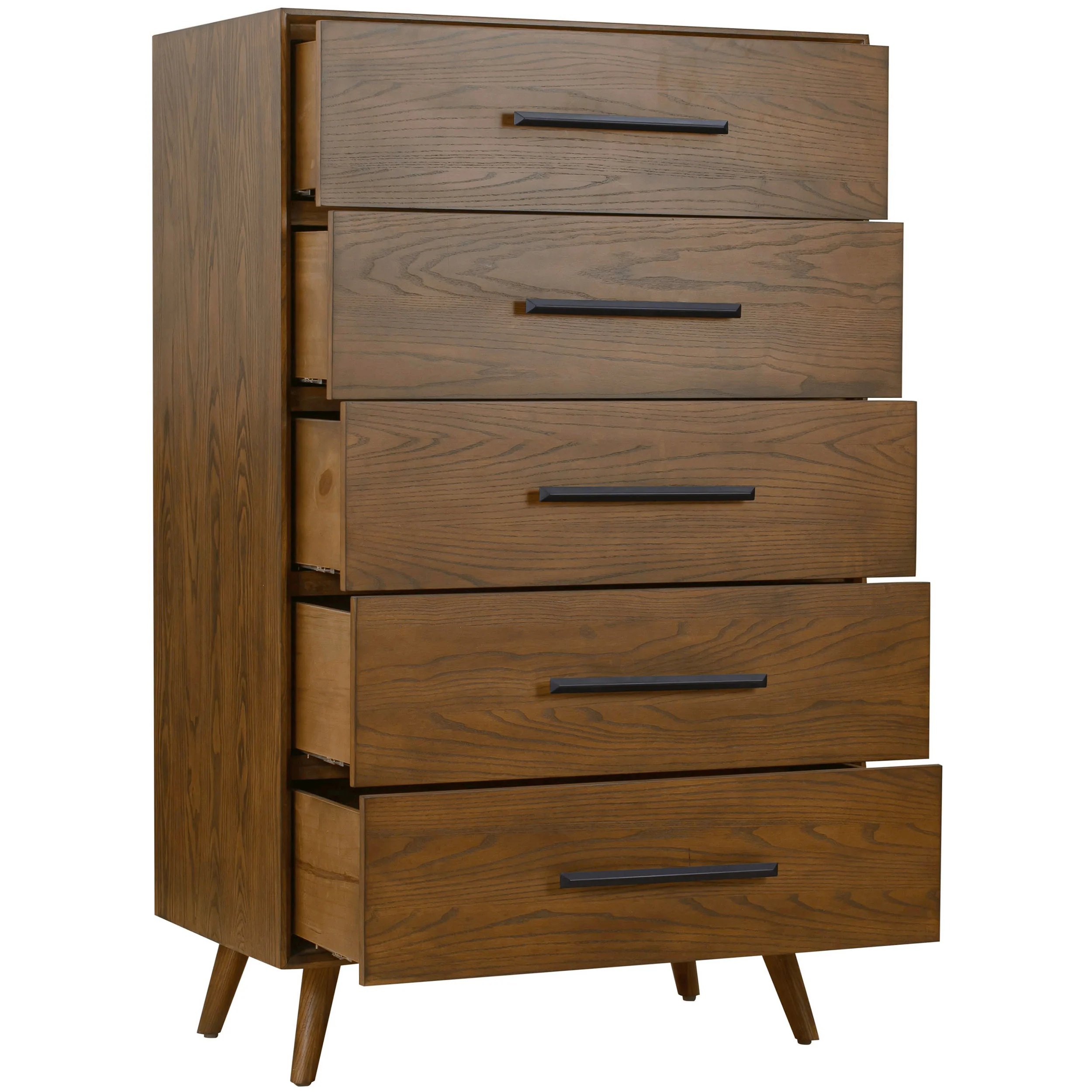 Emery 5 Drawer Chest, Walnut - Image 4