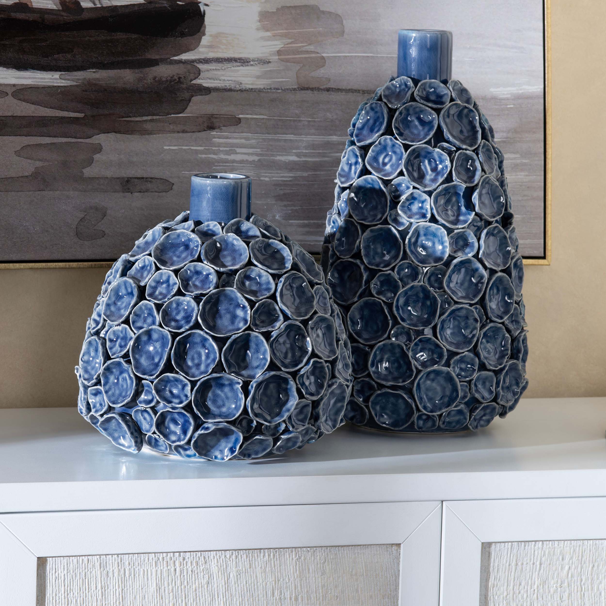Emile Vases, Blue, Set of 2 - Image 3