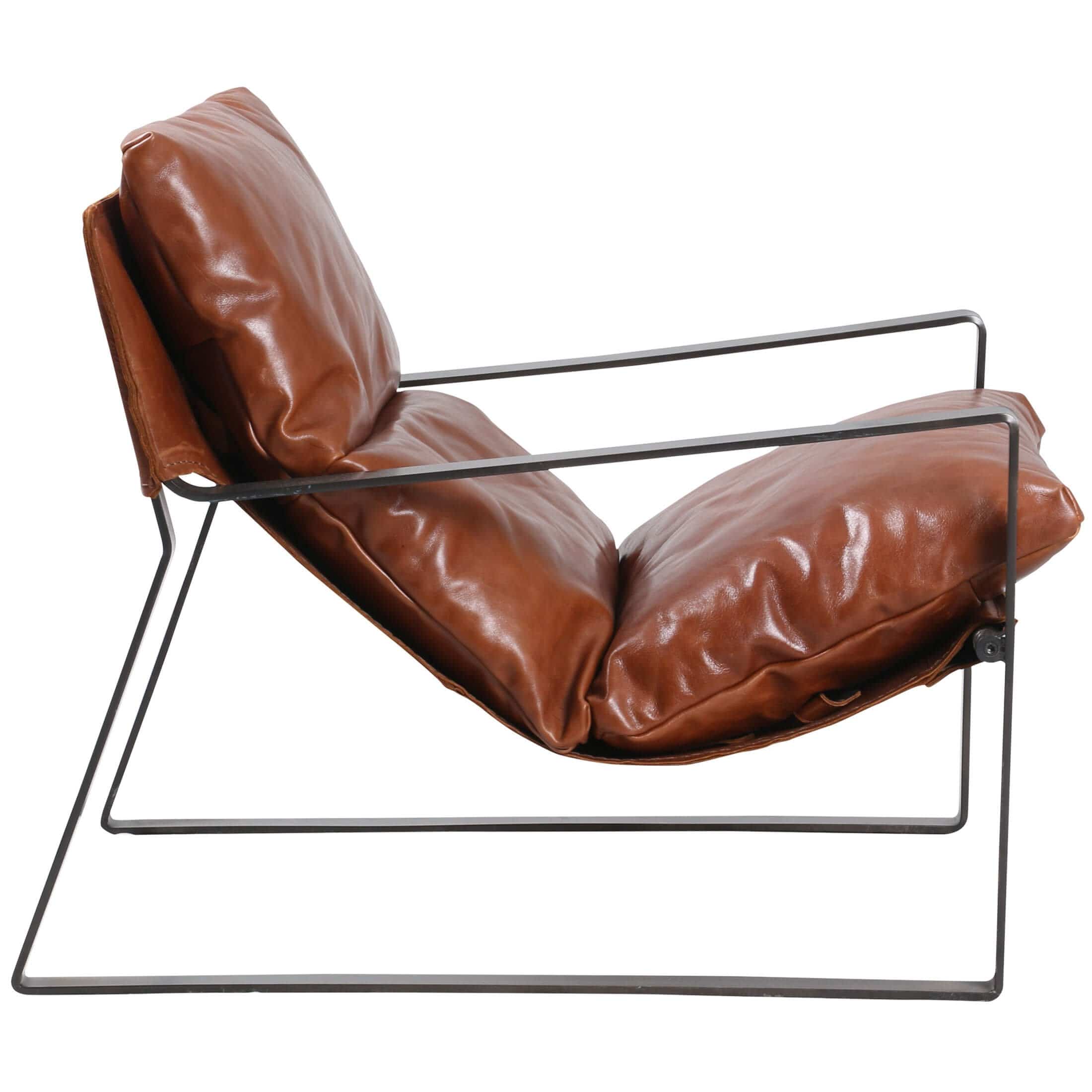 Emmett Leather Sling Chair, Dakota Tobacco by Four Hands - Image 3