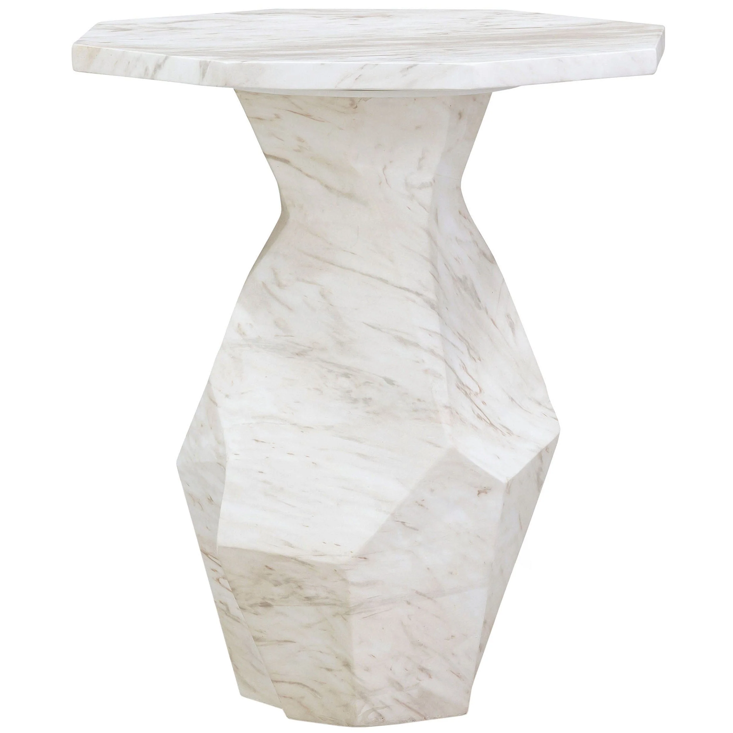 Esme Side Table, Faux Marble - Image 3