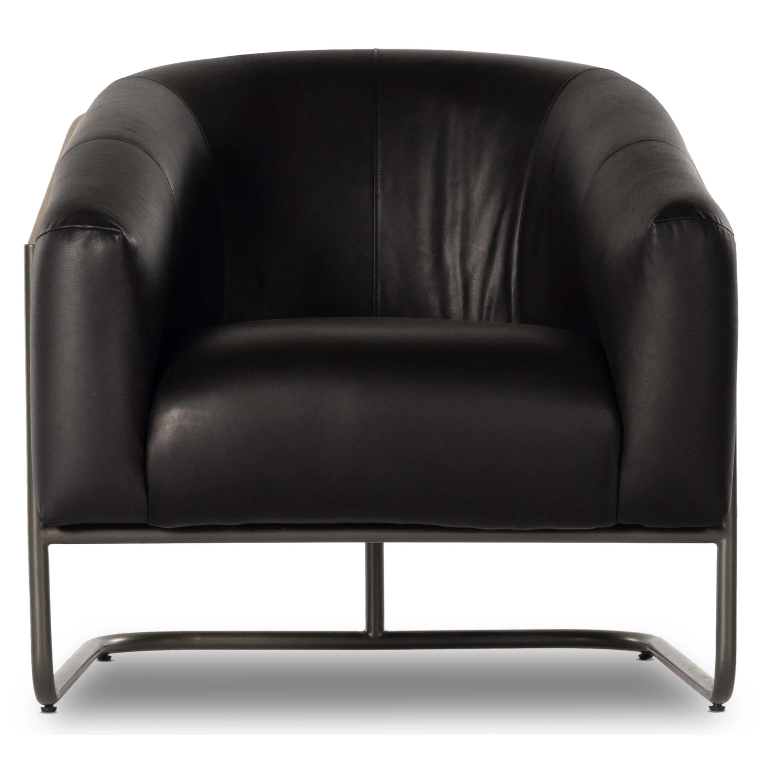 Etta Leather Chair, Heirloom Black by Four Hands - Image 3