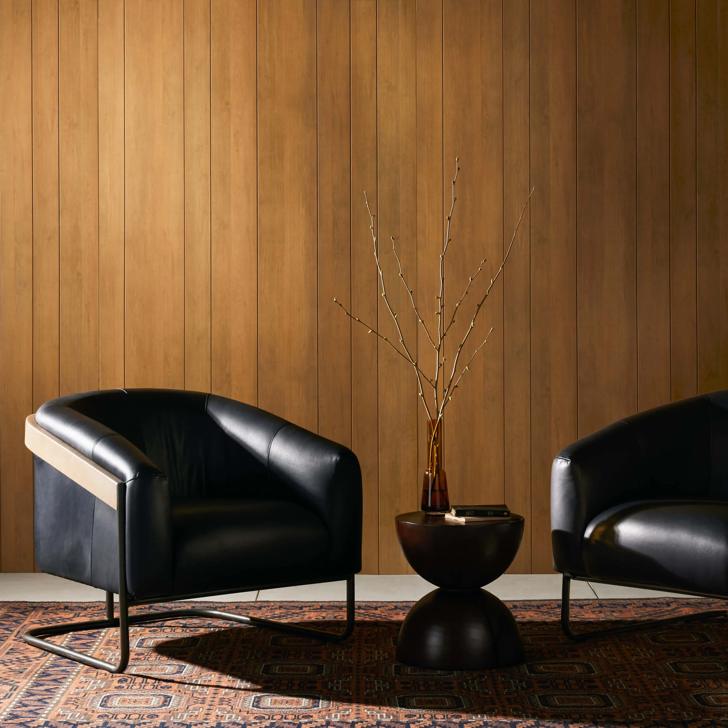 Etta Leather Chair, Heirloom Black by Four Hands - Image 8