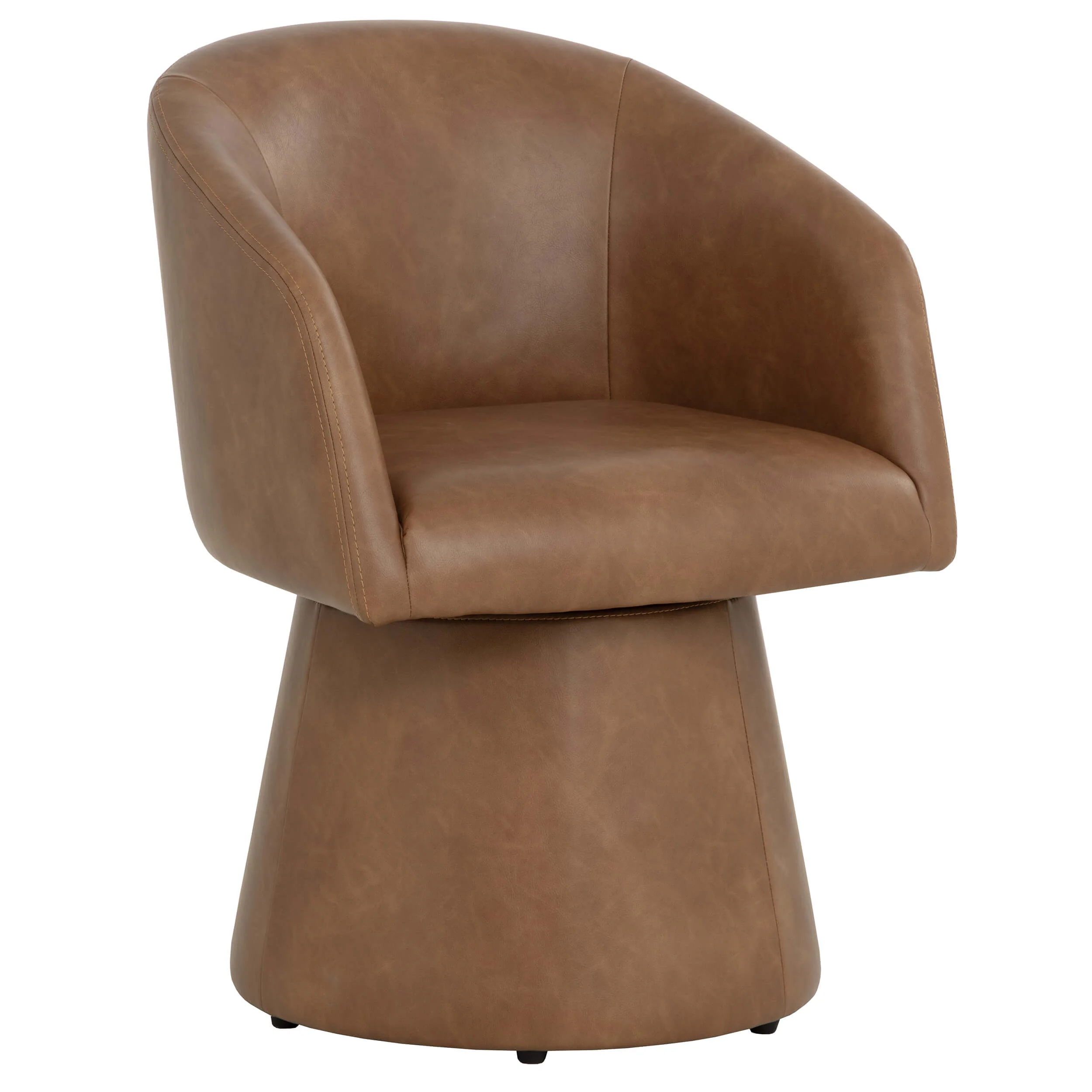 Etta Swivel Dining Chair, Copley Cognac, Set of 2