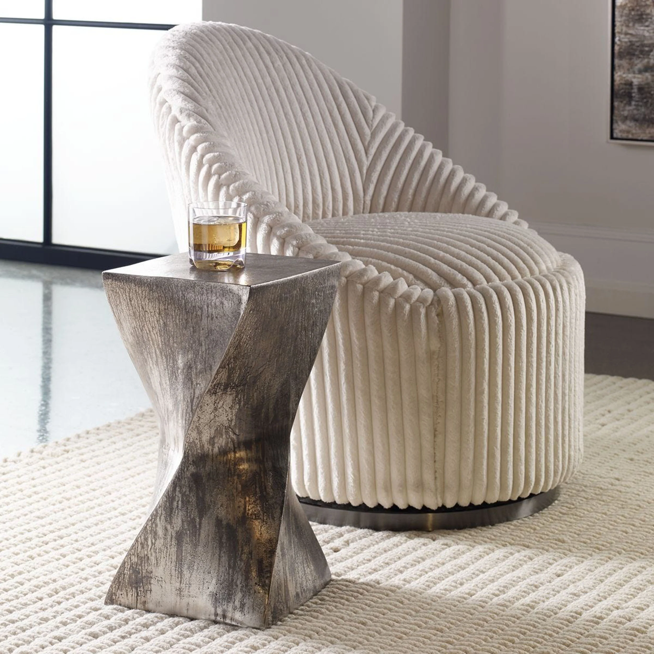 Euphrates Accent Table, Tarnished Silver - Image 4