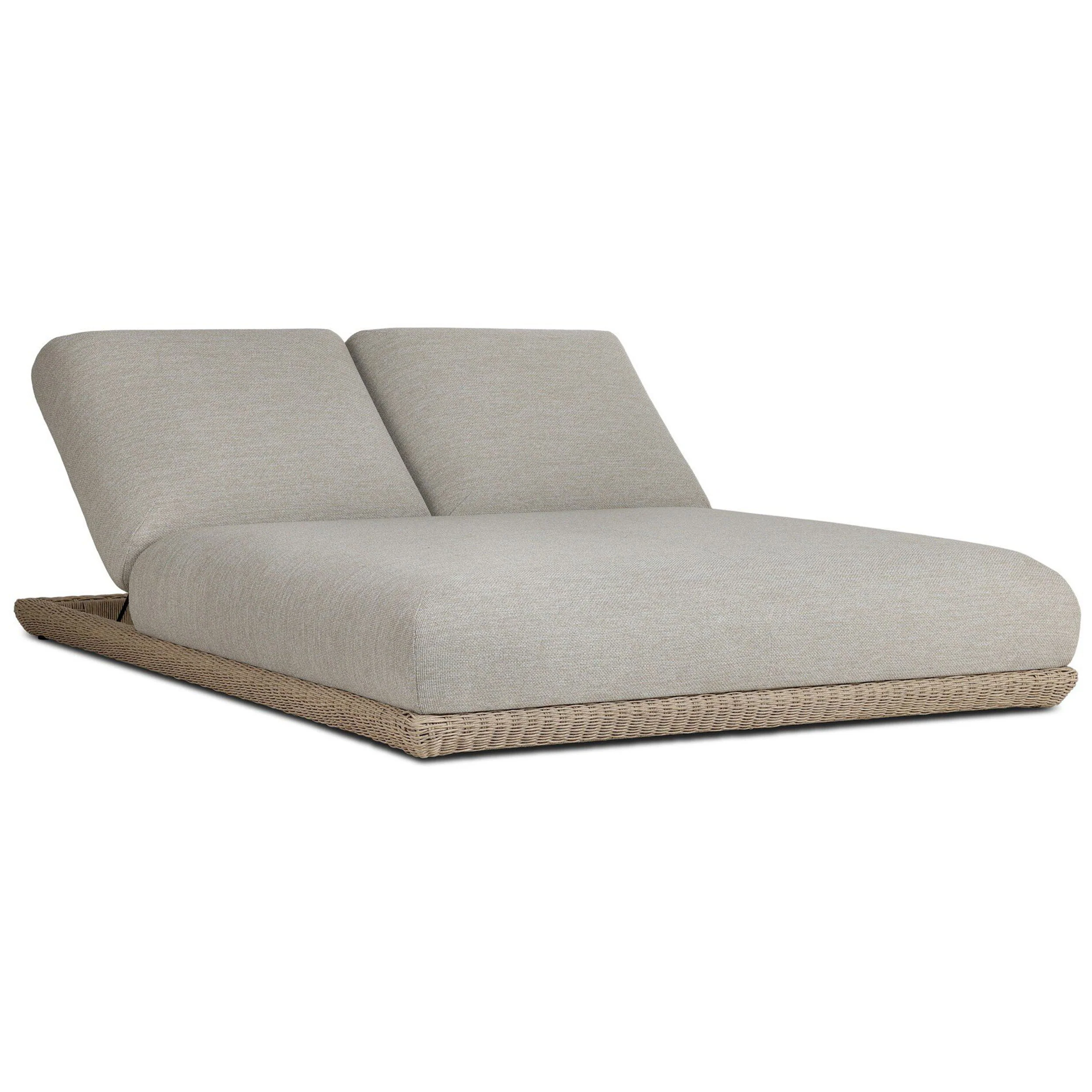 Evander Outdoor Double Chaise, Ramiro Ecru by Four Hands