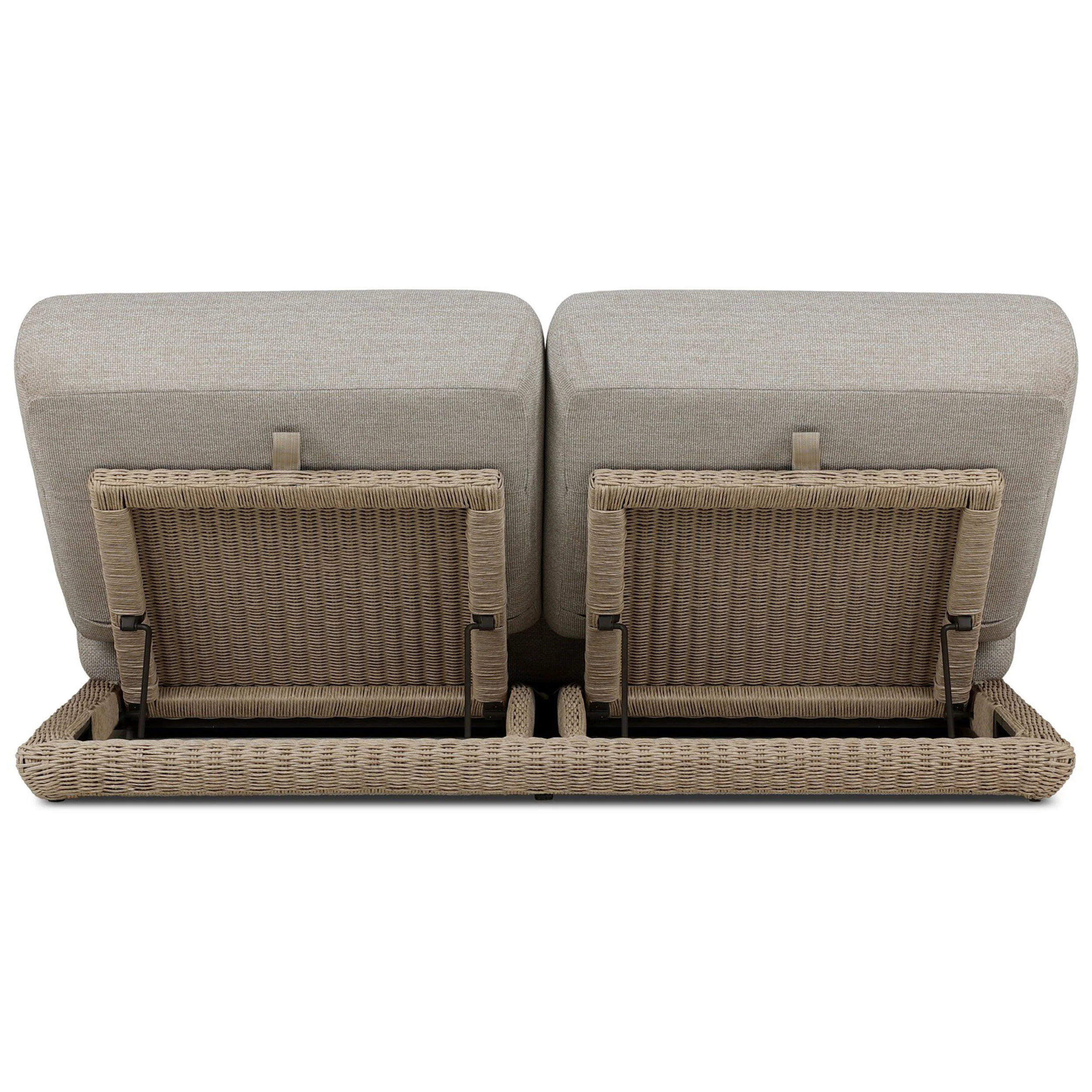 Evander Outdoor Double Chaise, Ramiro Ecru by Four Hands - Image 4