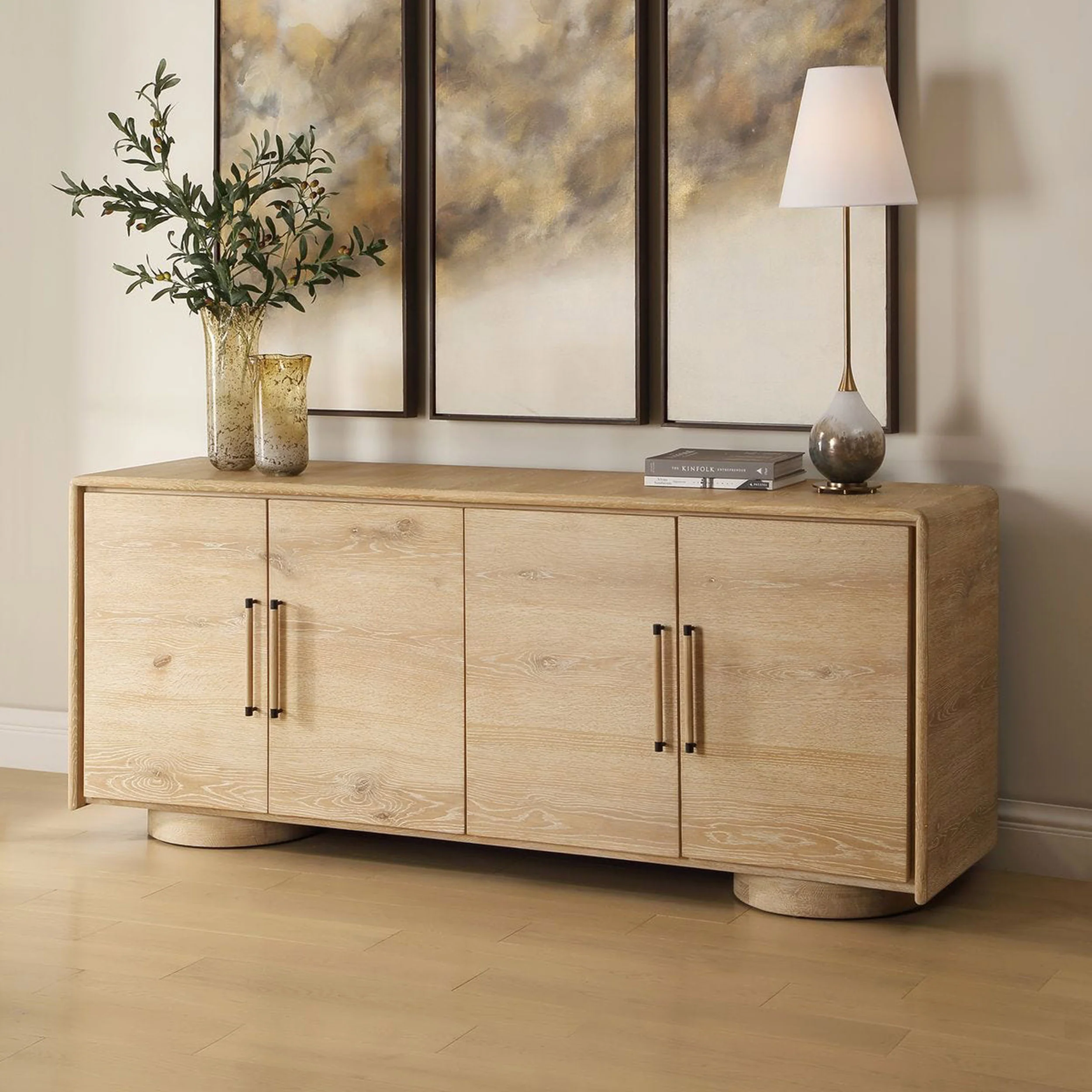 Evanston 4 Door Cabinet, Natural - Image 7