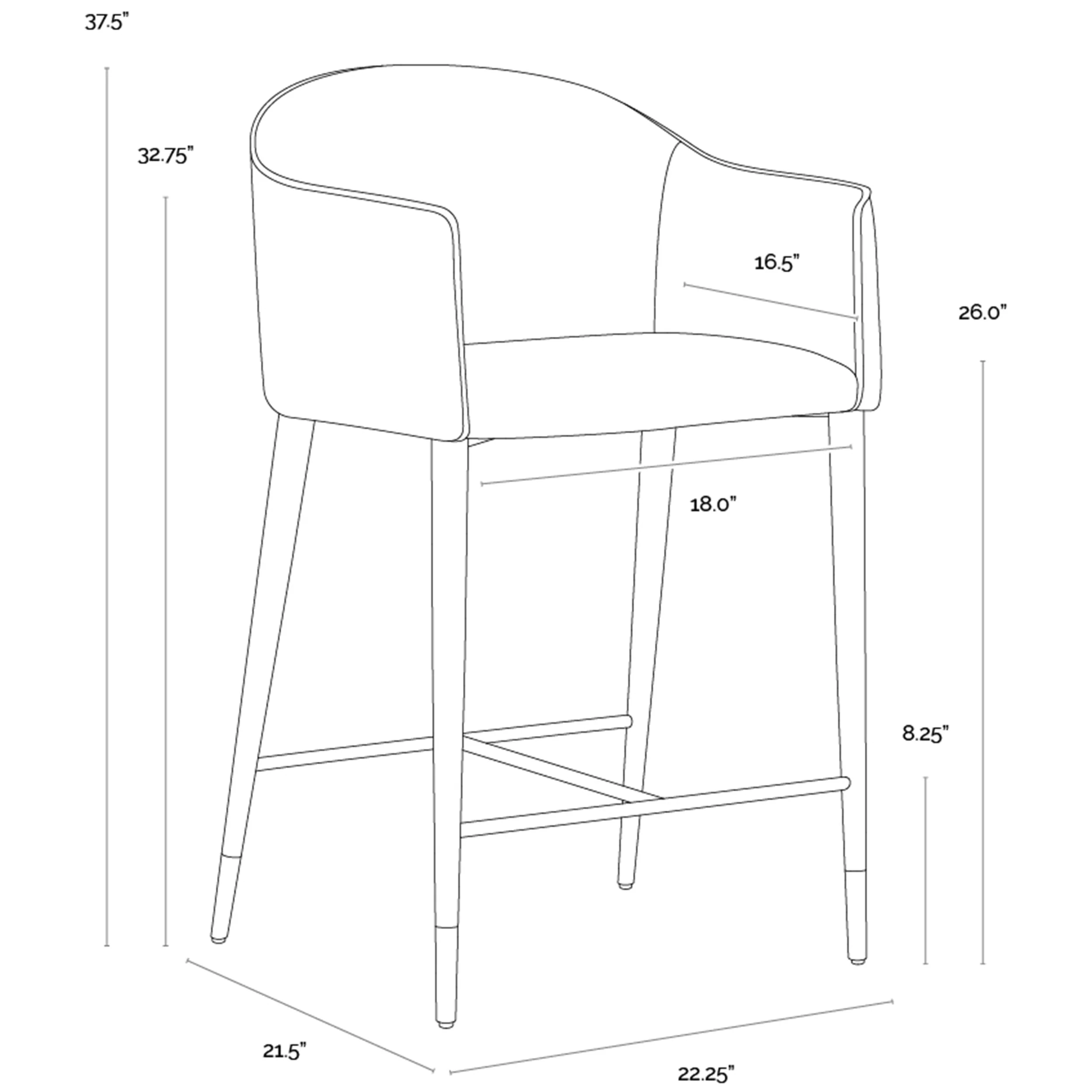 Kylin Counter Stool, Dillon Cream/Bravo Ash - Image 5