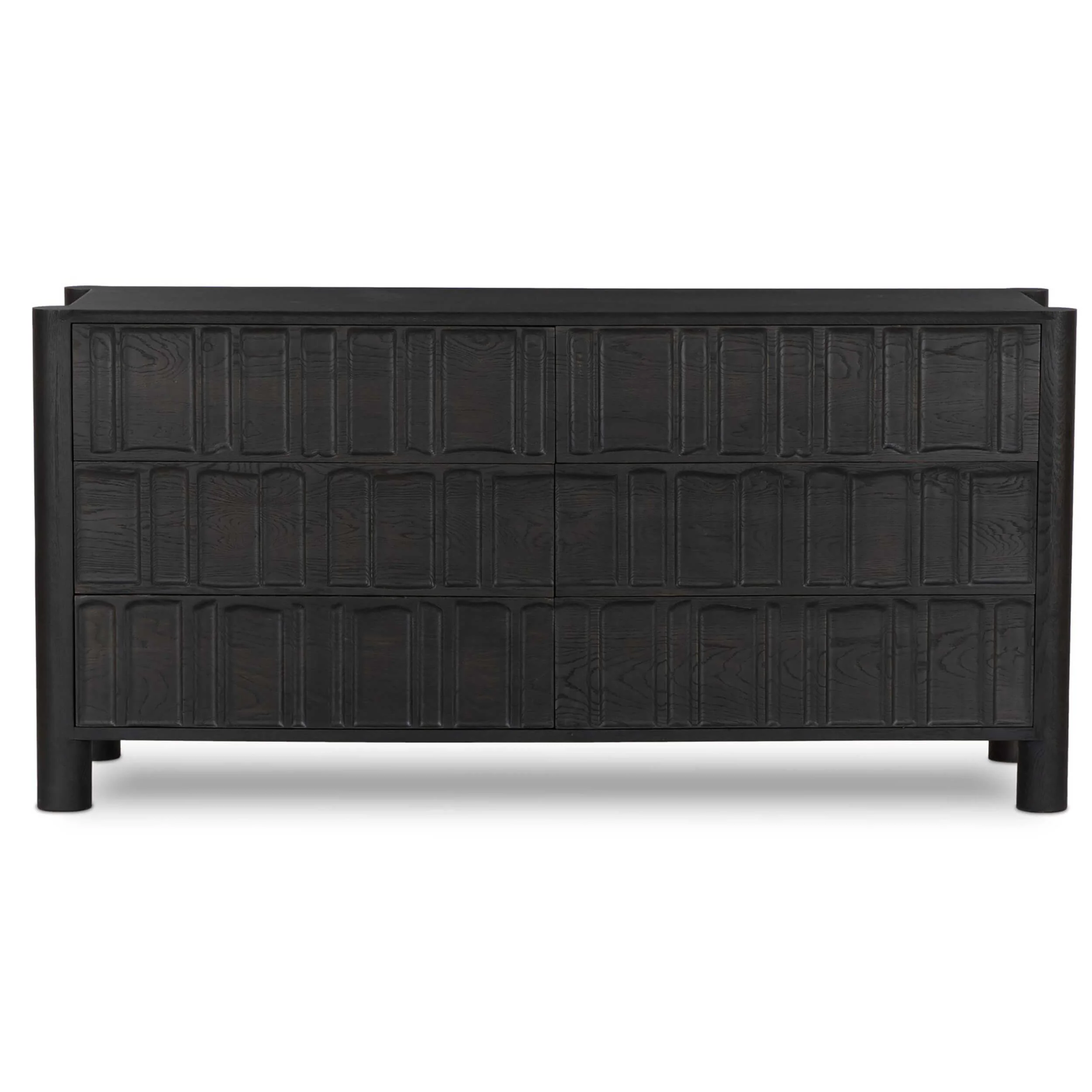 Ezri 6 Drawer Dresser, Carved Black by Four Hands - Image 2