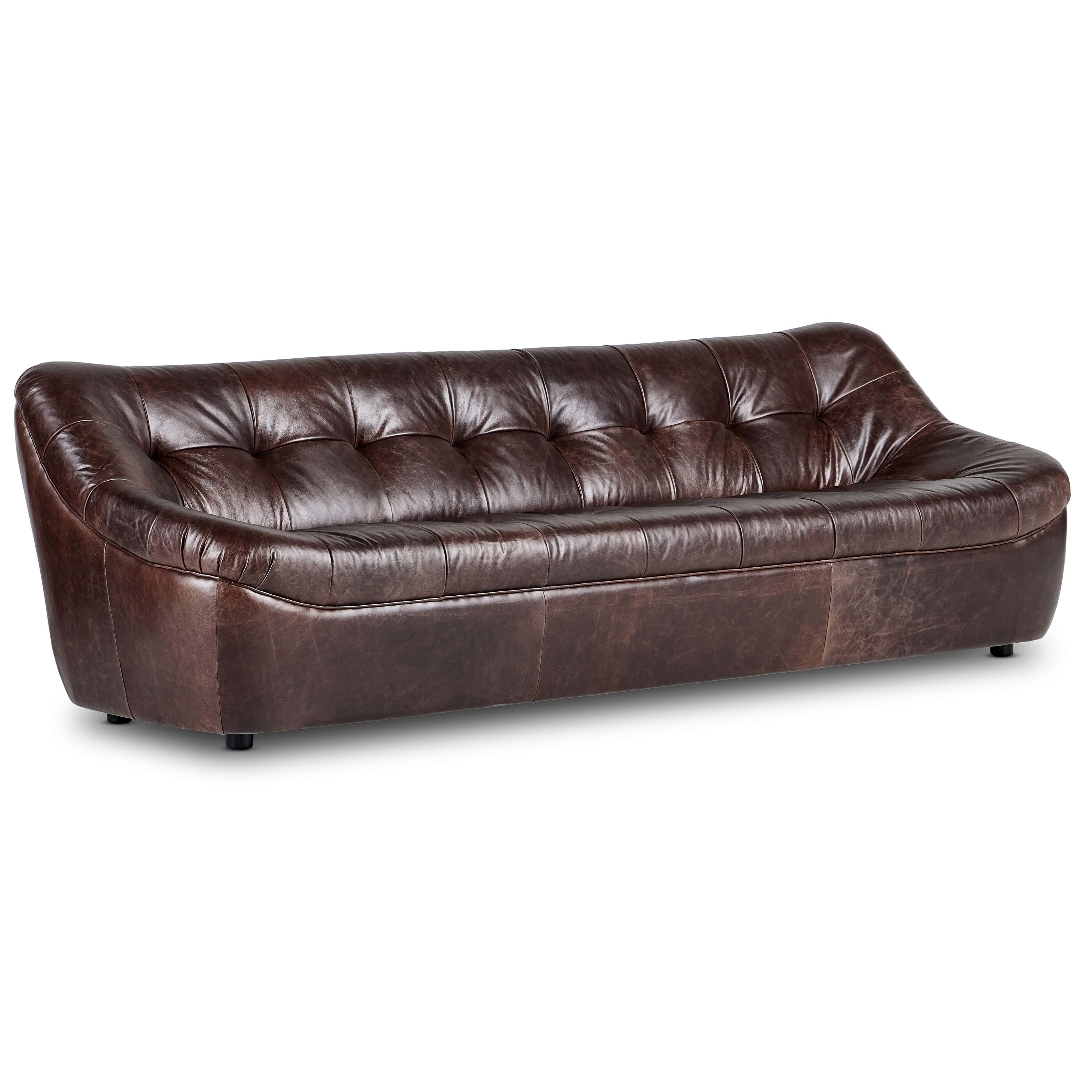 Farley Leather Sofa, Conroe Cigar by Four Hands - Image 2