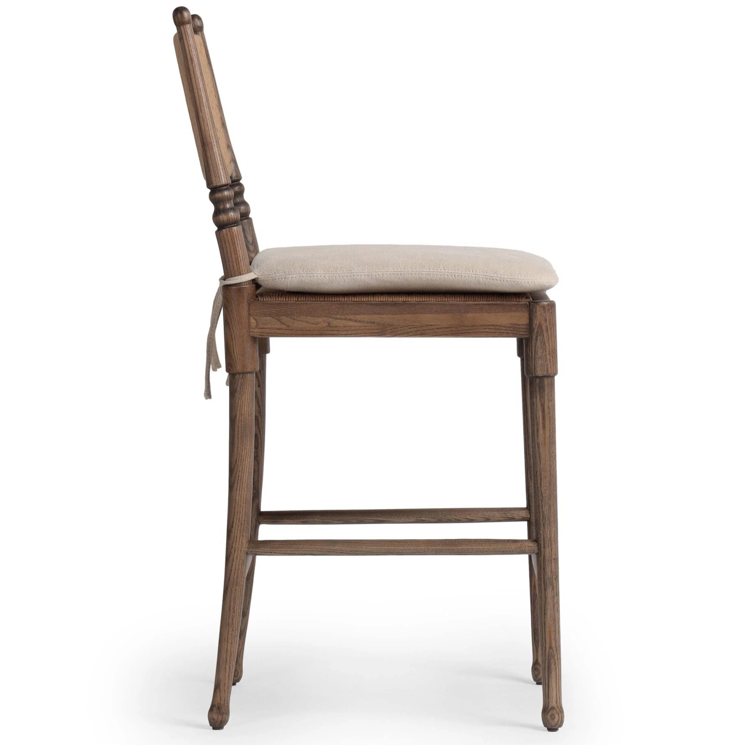 Fayth Bar & Counter Stool, Broadway Dune/Antique Walnut by Amber Lewis x Four Hands - Image 3