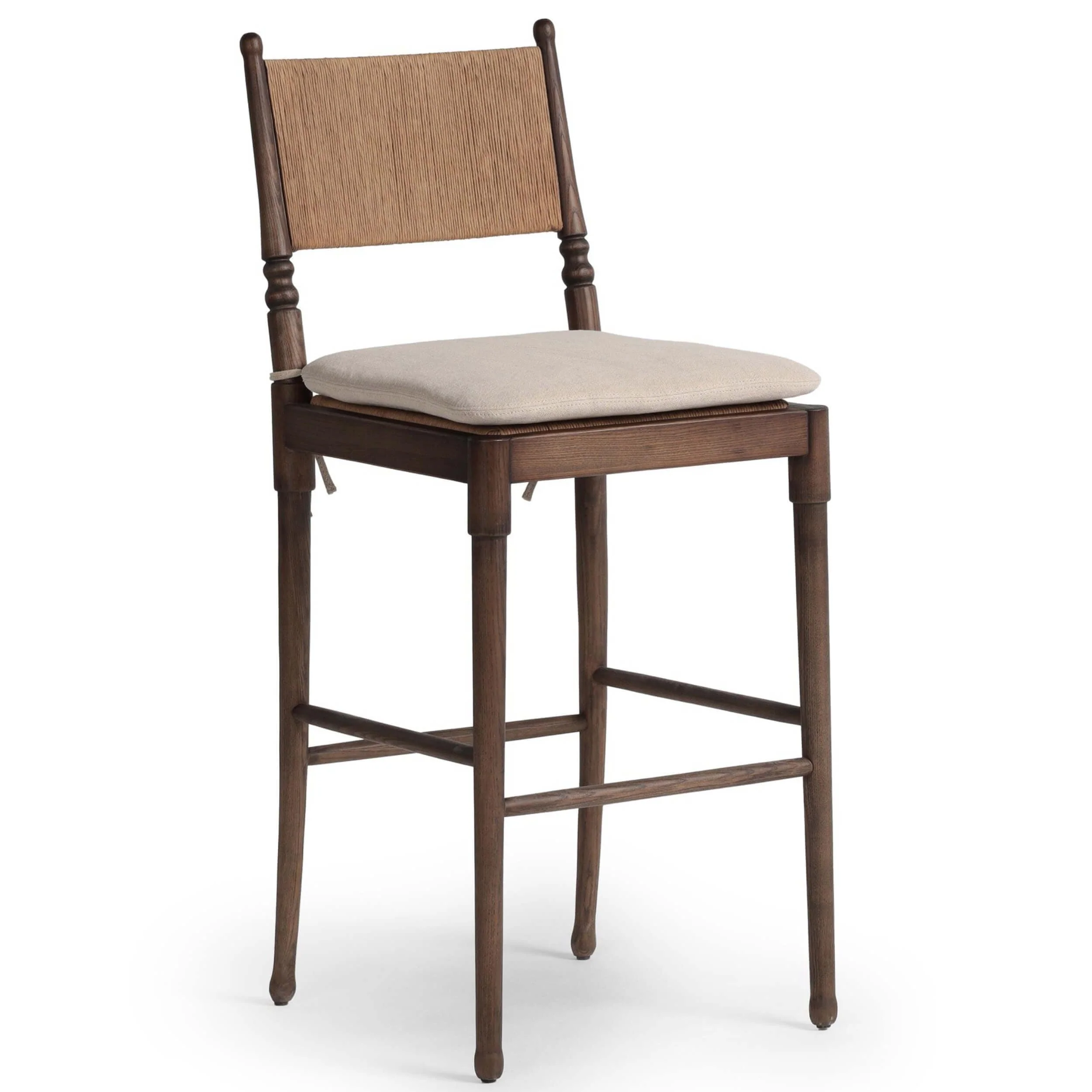 Fayth Bar & Counter Stool, Broadway Dune/Antique Walnut by Amber Lewis x Four Hands - Image 5