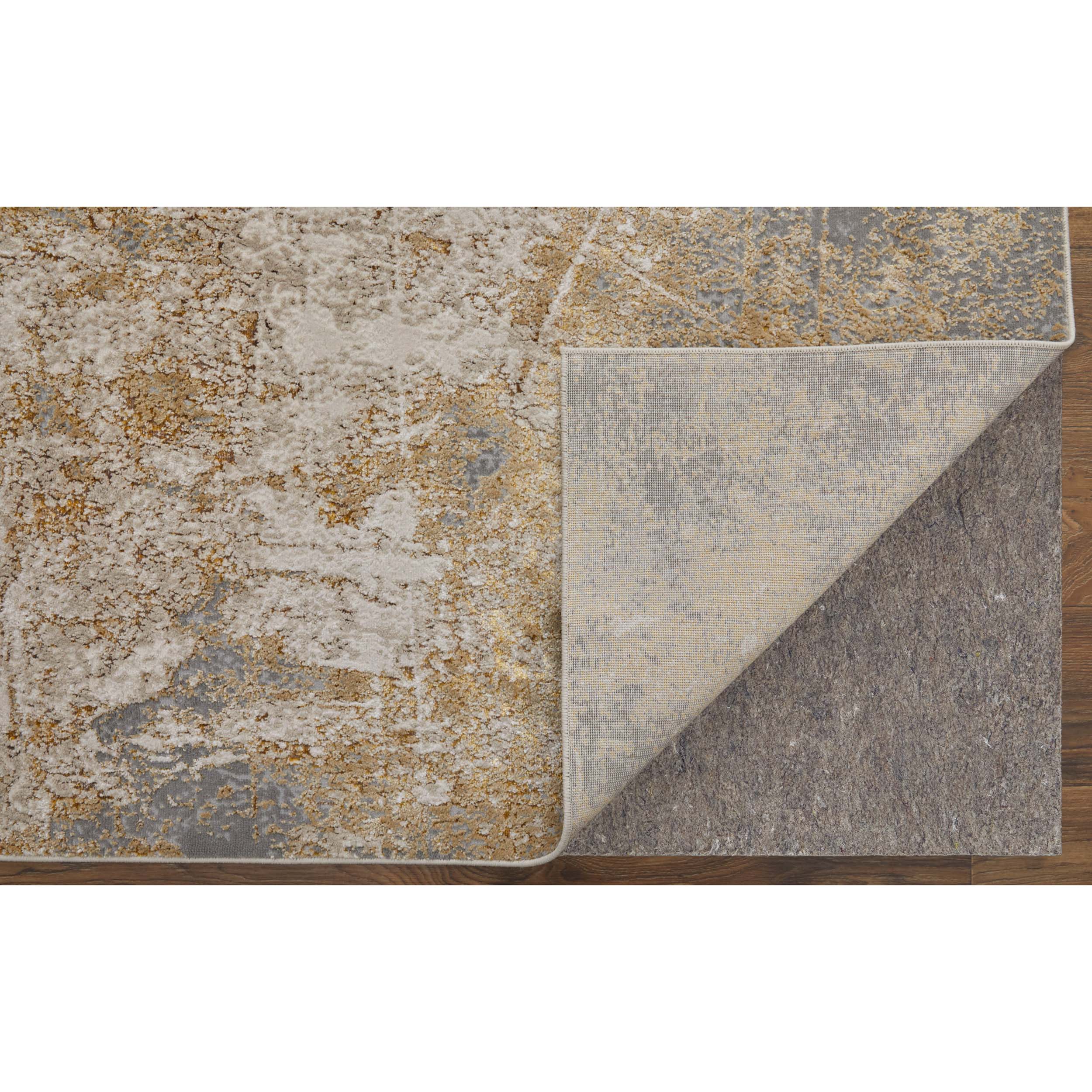 Feizy Rug Aura 39LNF, Gold/Gray - Image 3