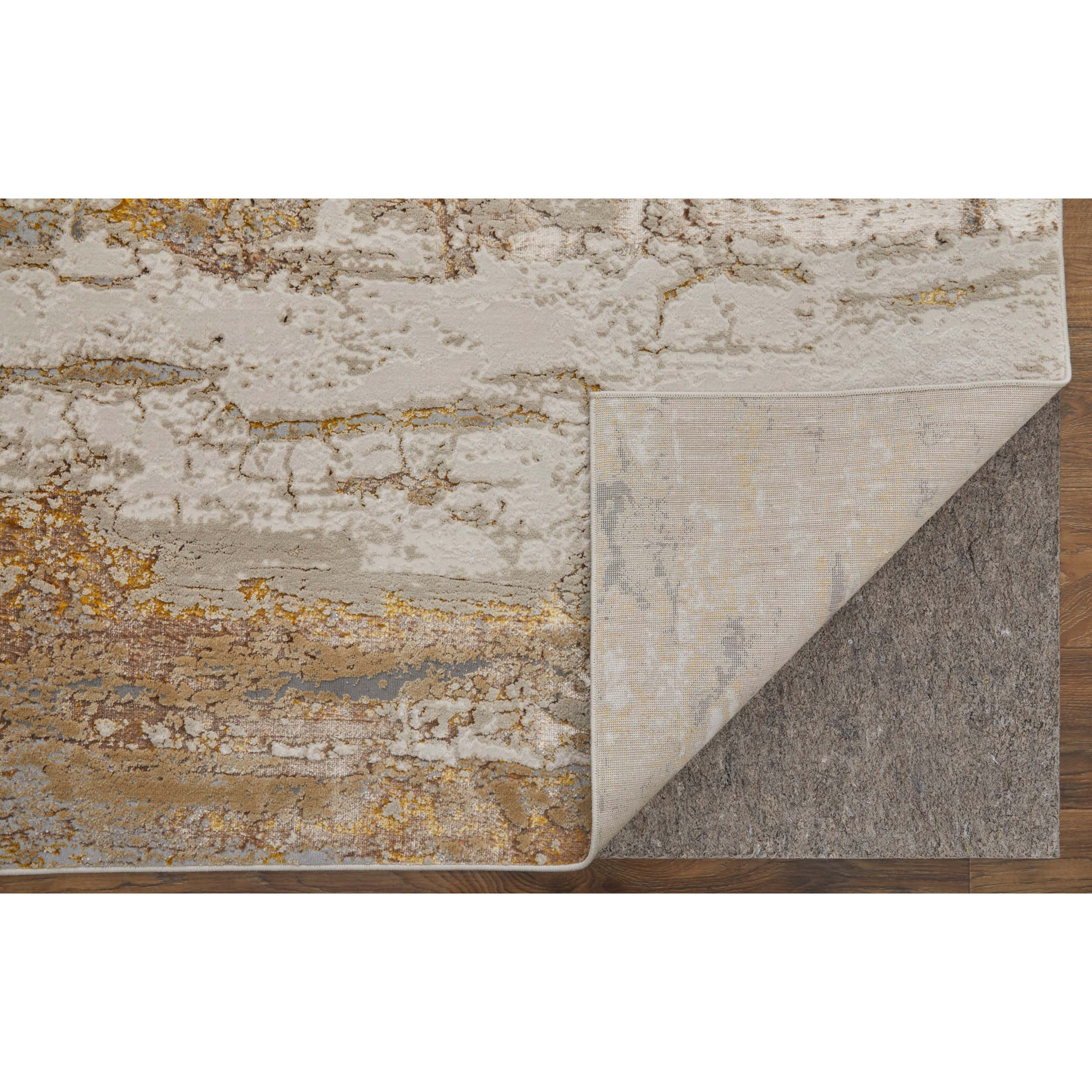 Feizy Rug Aura 39LMF, Gold/Ivory - Image 3