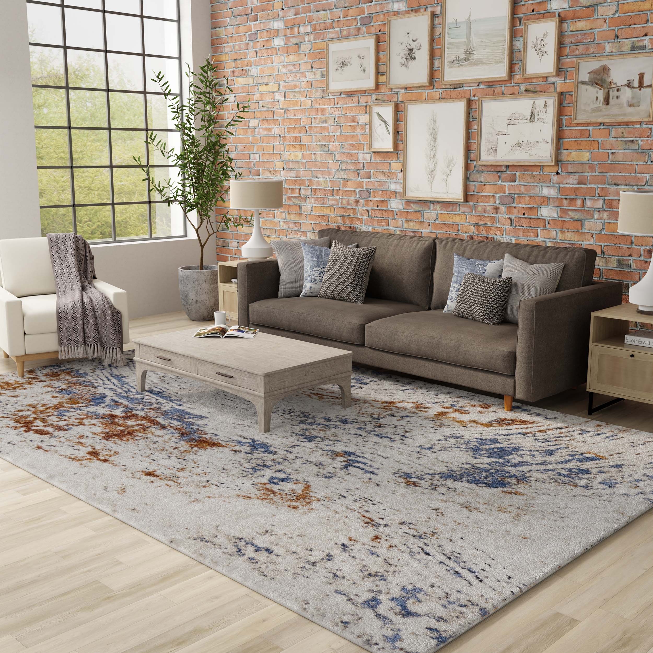 Feizy Rug Gilmore 39MMF, Ivory/Rust - Image 5