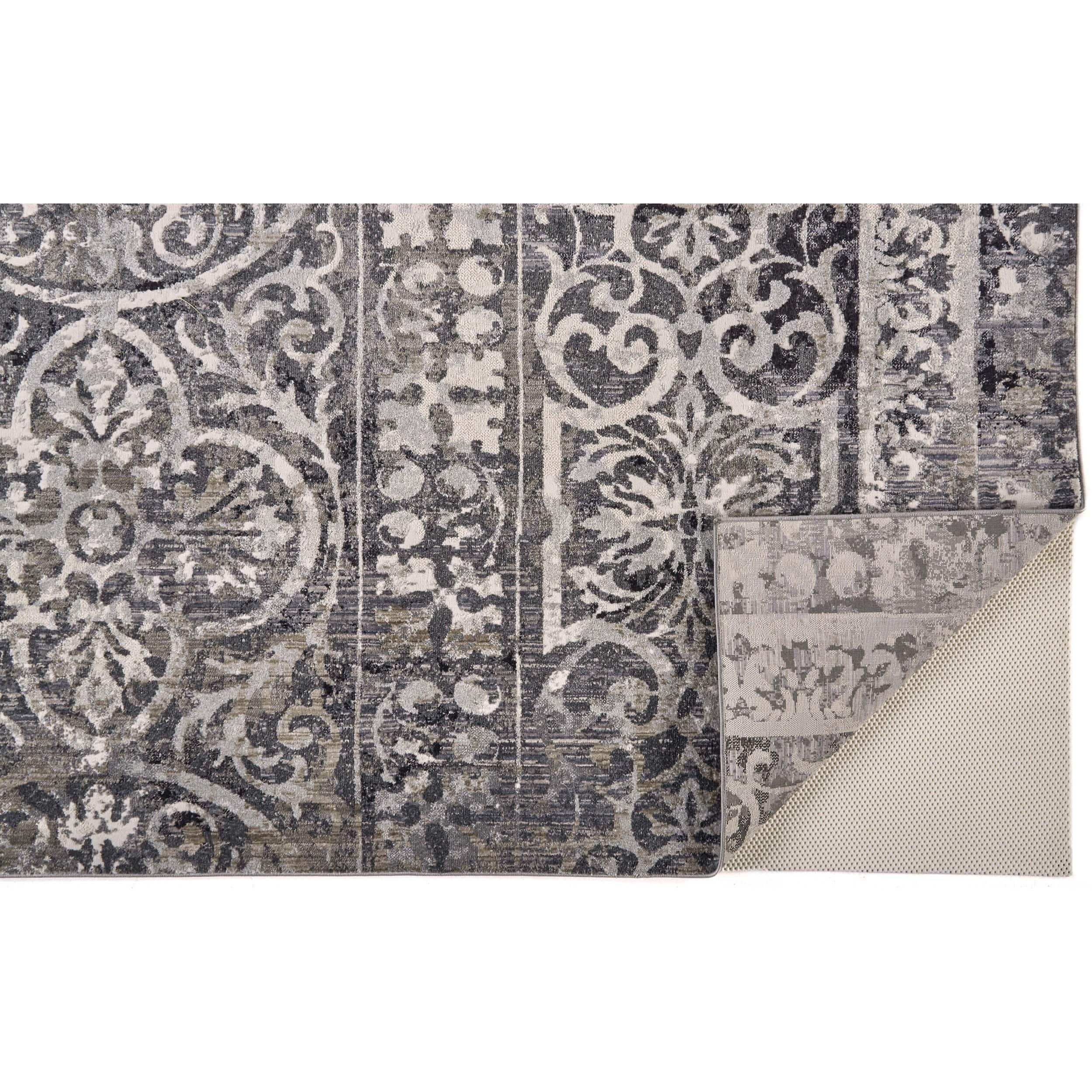 Feizy Rug Kano 3871F, Charcoal/Ivory - Image 9