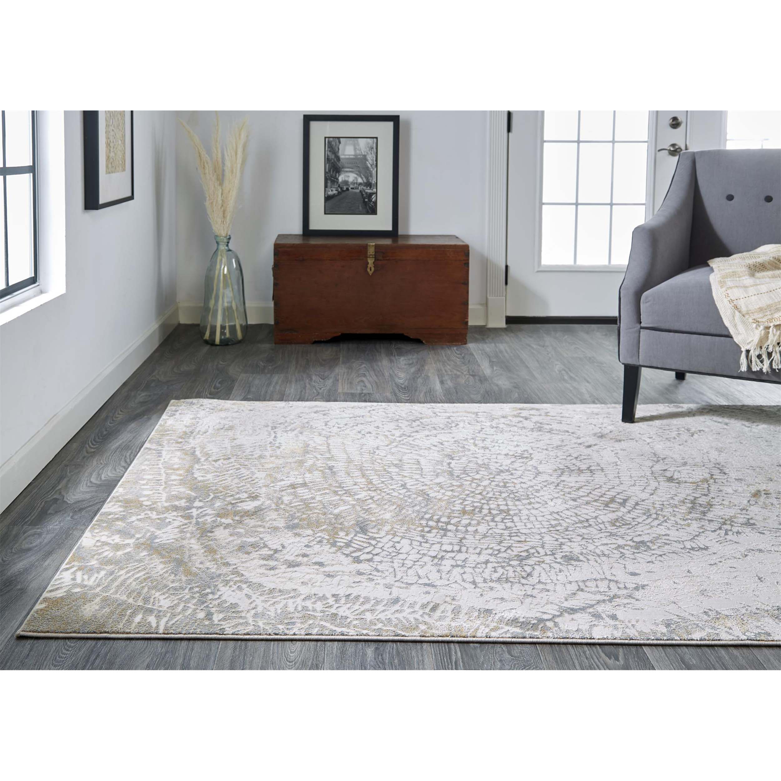 Feizy Rug Parker 3702F, Silver/Ivory - Image 4