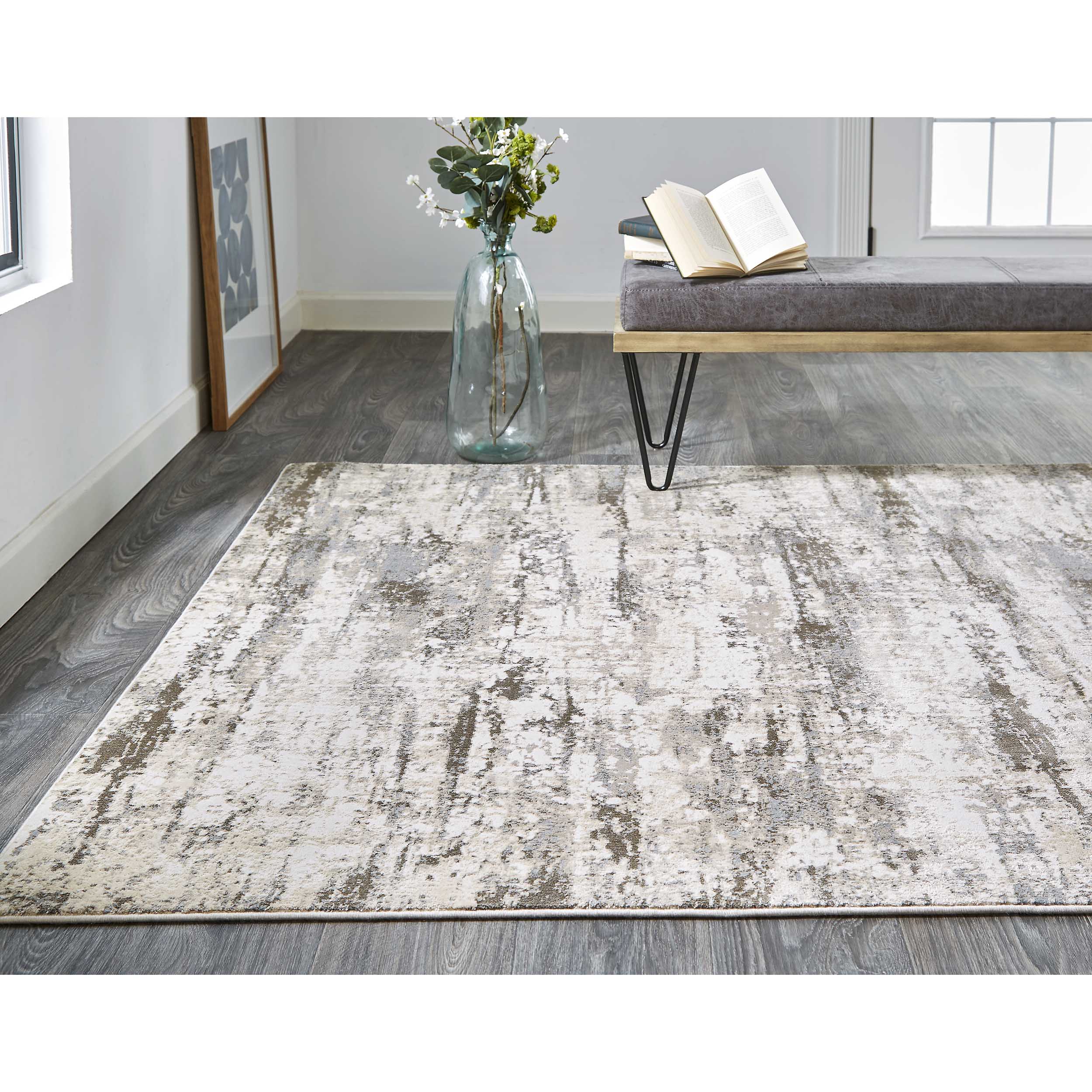 Feizy Rug Parker 3719F, Silver/Beige - Image 4